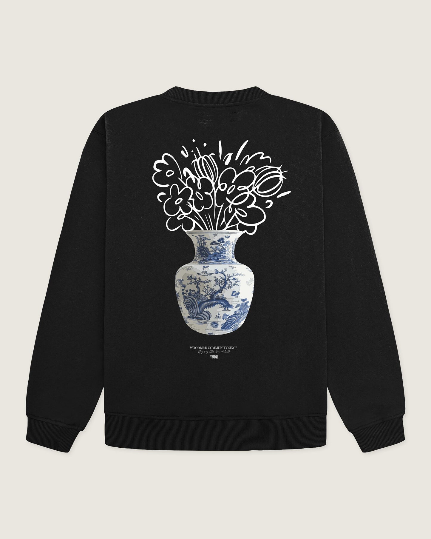 Woodbird WBCane Ming Crew Sweats Black