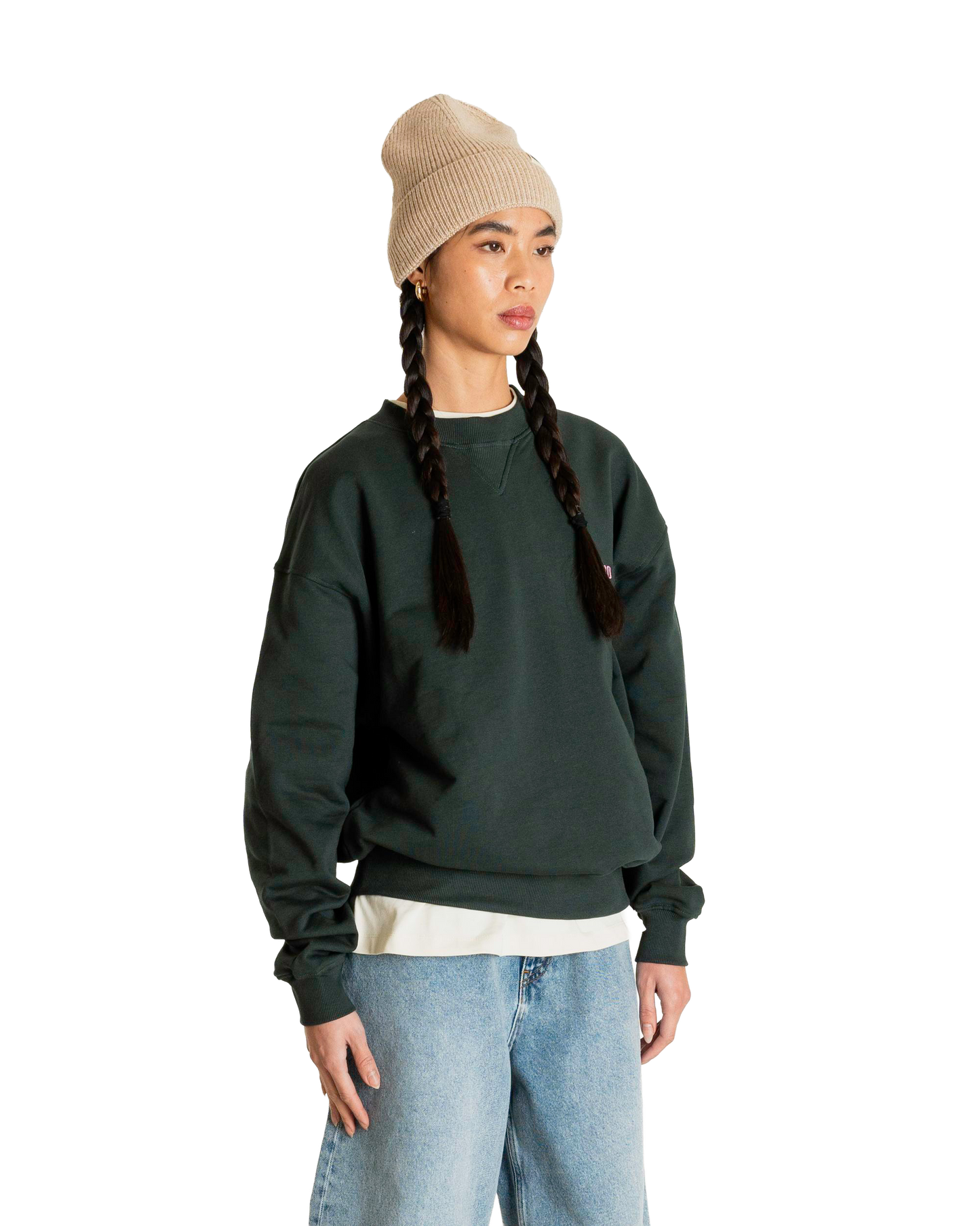 Woodbird Female WBCupe Curb Crew Sweats Dark Green