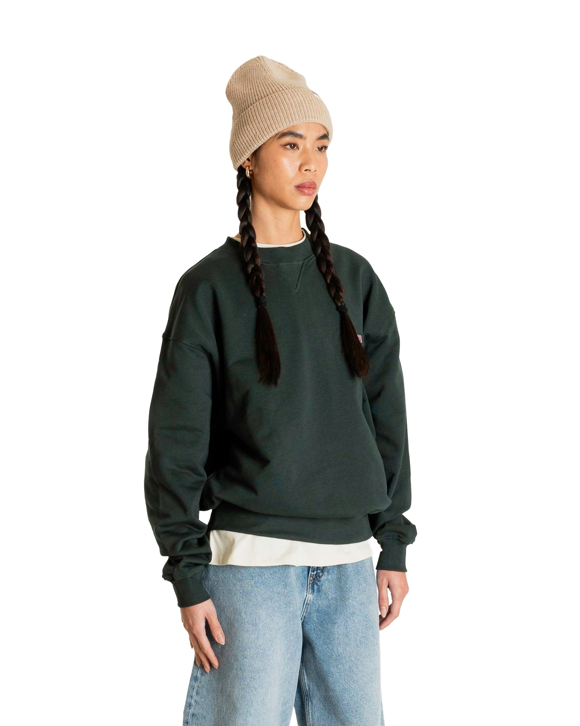 Woodbird Female WBCupe Curb Crew Sweats Dark Green