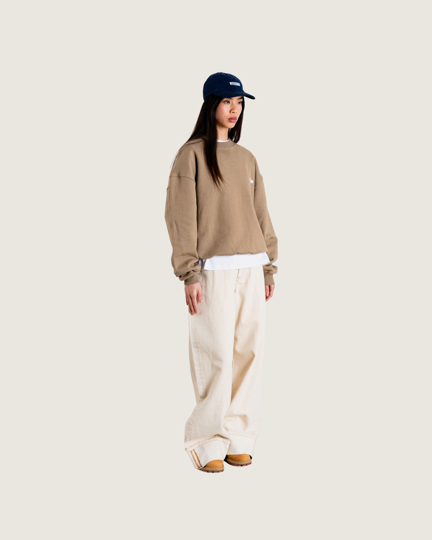 Woodbird Female WBCupe Home Crew Sweats Khaki