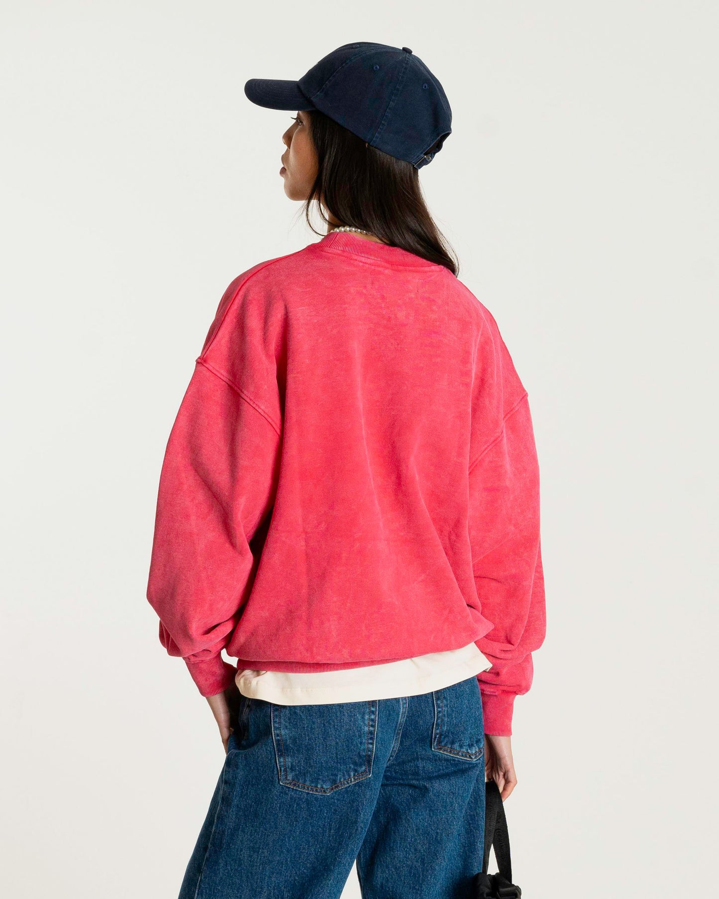 Woodbird Female WBCupe Washed Crew Sweats Dark Pink