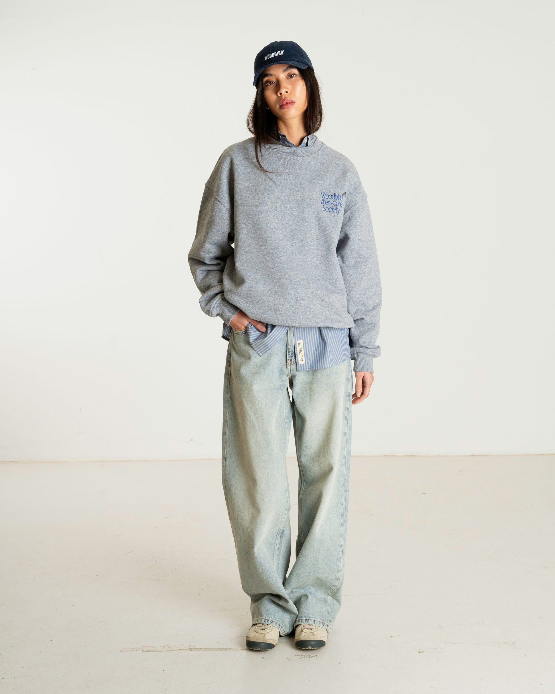 Woodbird Female WBCupe Zhen Crew Sweats Grey Melange