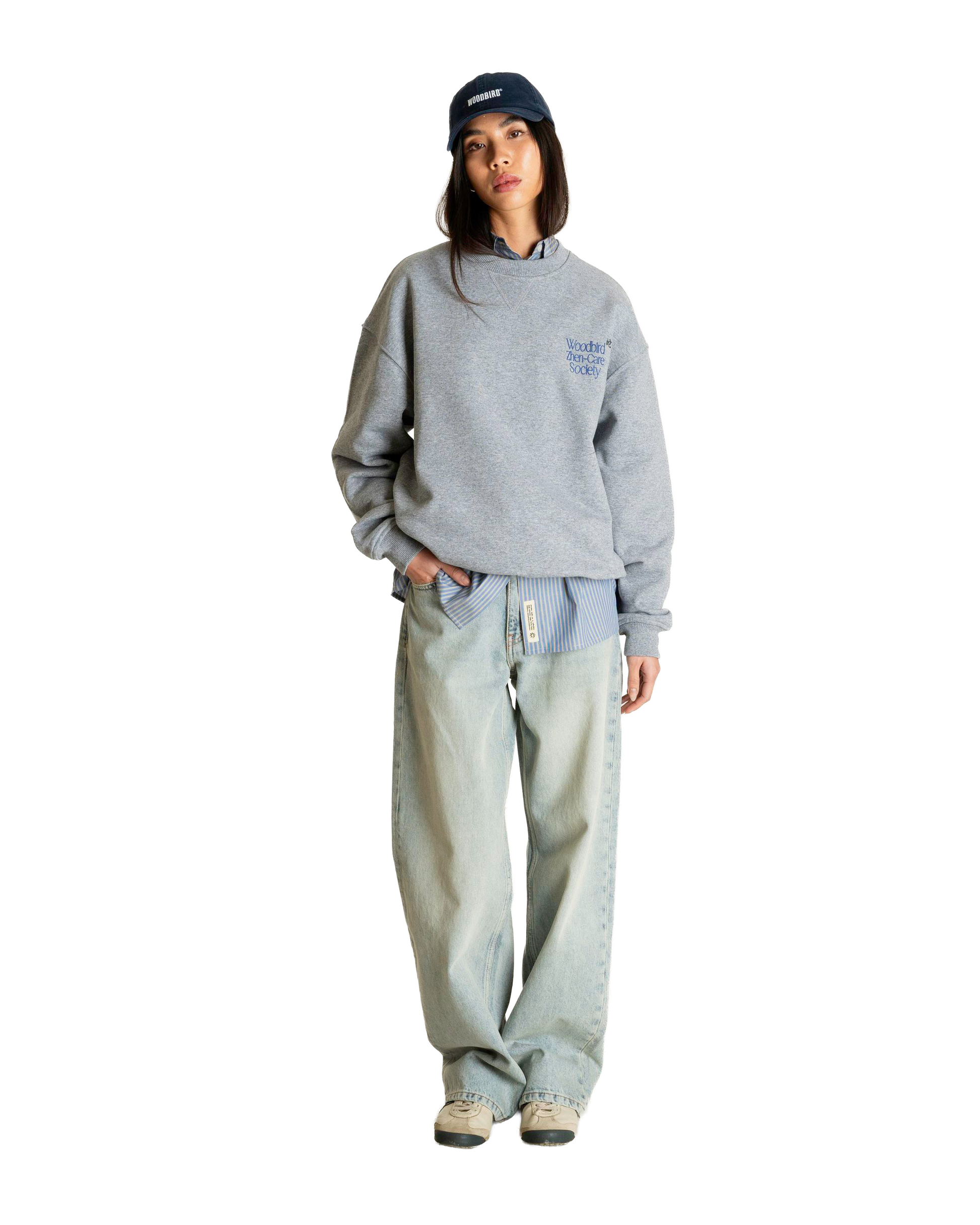 Woodbird Female WBCupe Zhen Crew Sweats Grey Melange