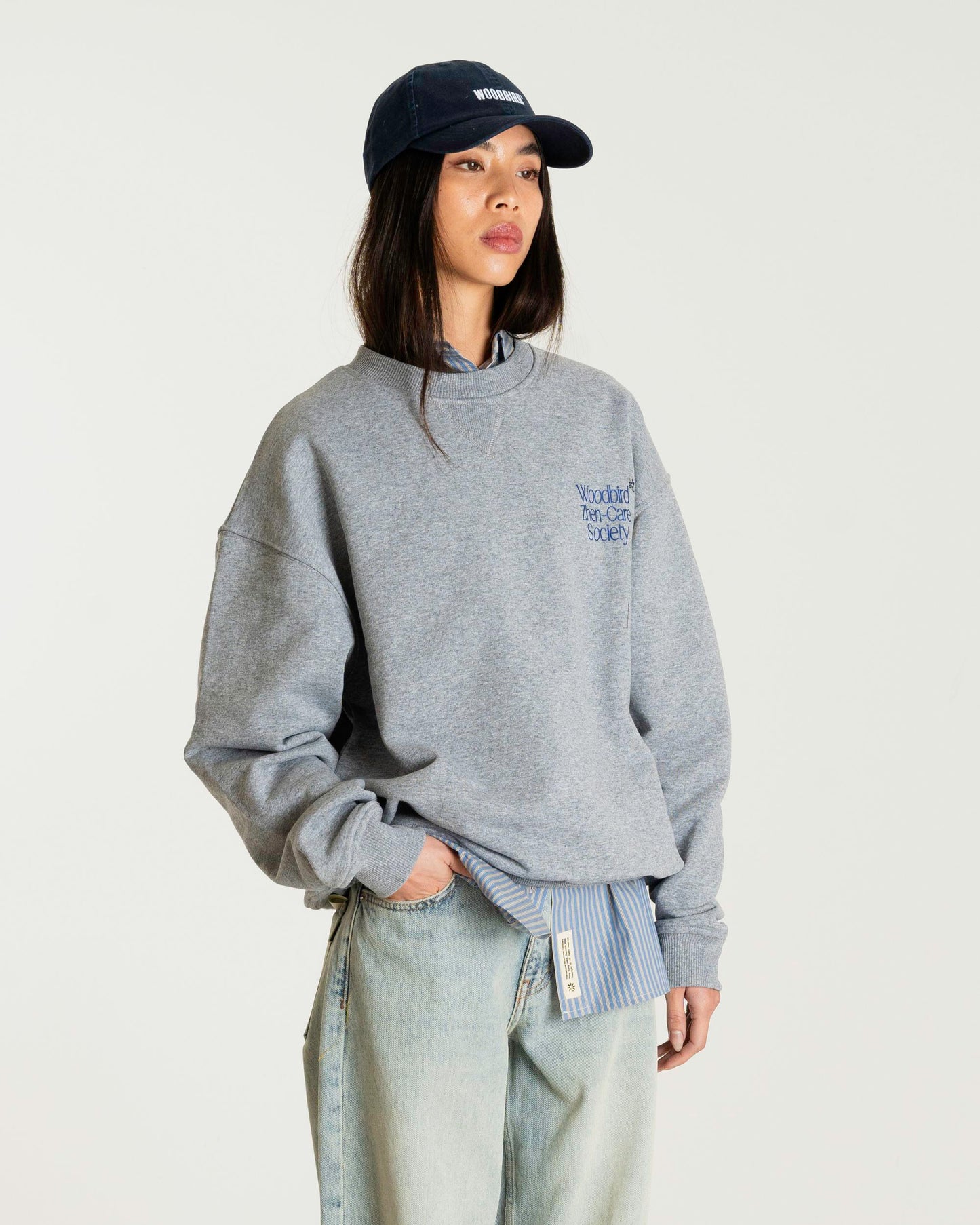Woodbird Female WBCupe Zhen Crew Sweats Grey Melange