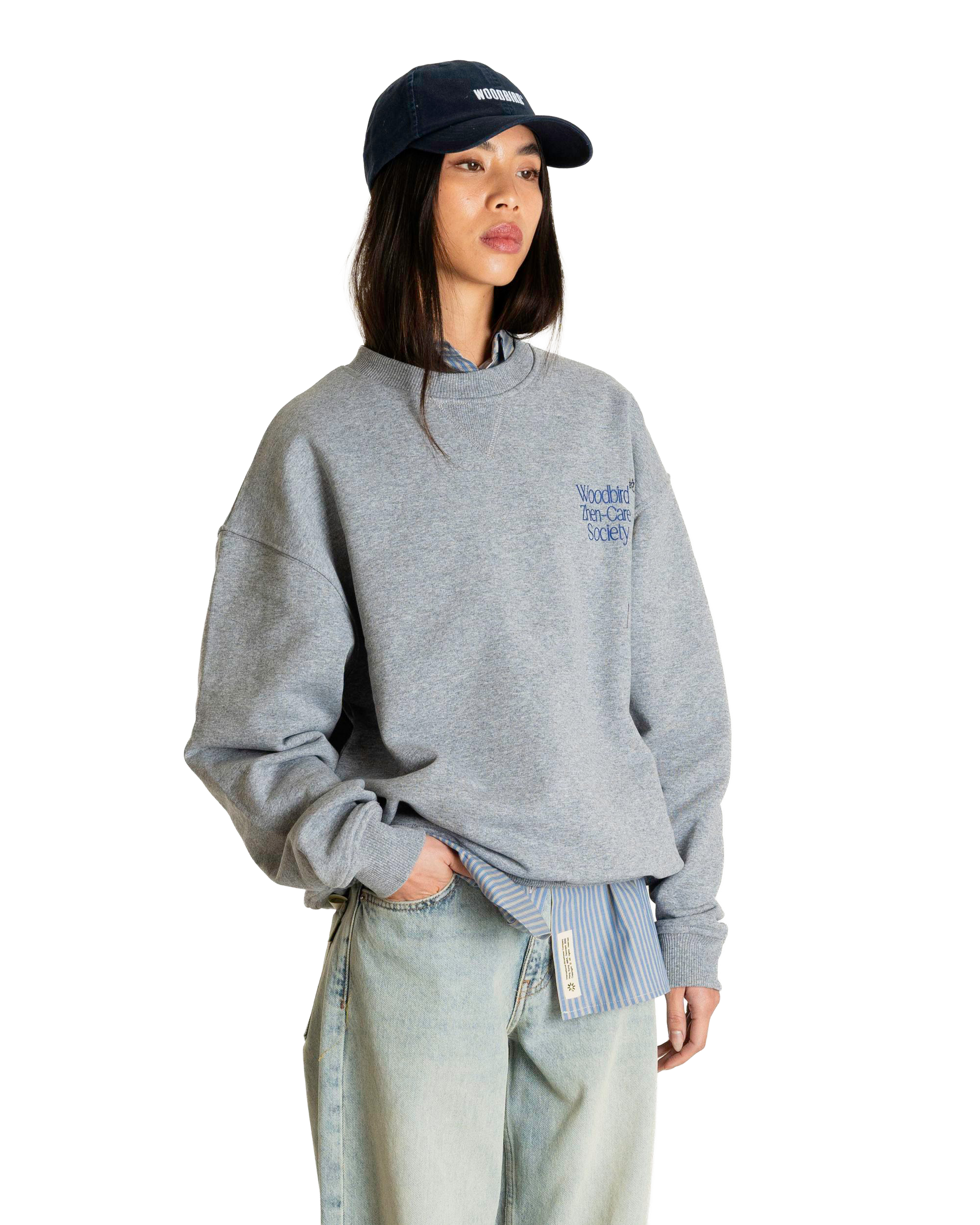 Woodbird Female WBCupe Zhen Crew Sweats Grey Melange