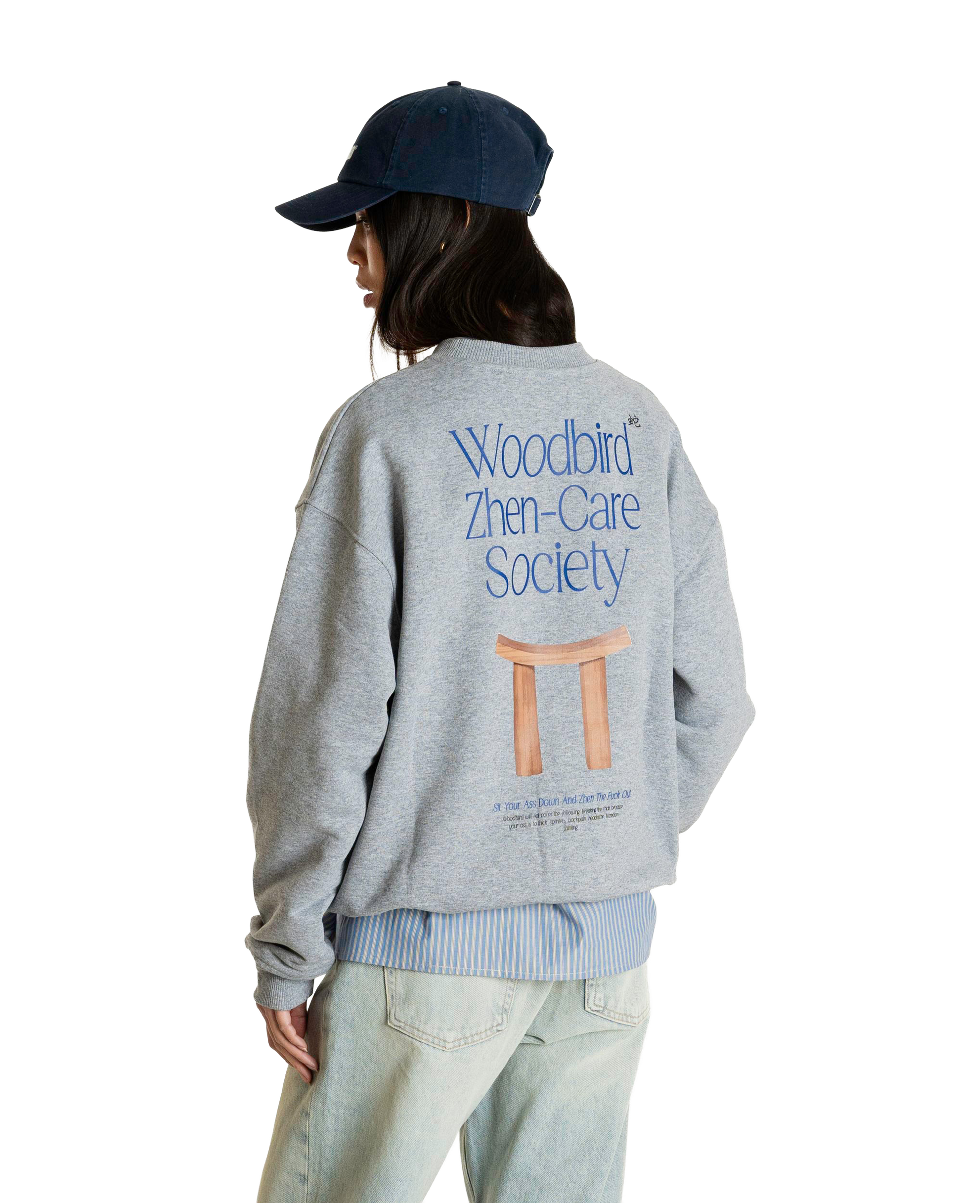 Woodbird Female WBCupe Zhen Crew Sweats Grey Melange