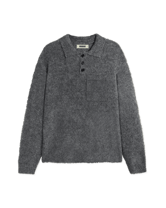 Woodbird WBDom Loop Polo Knits Asphalt