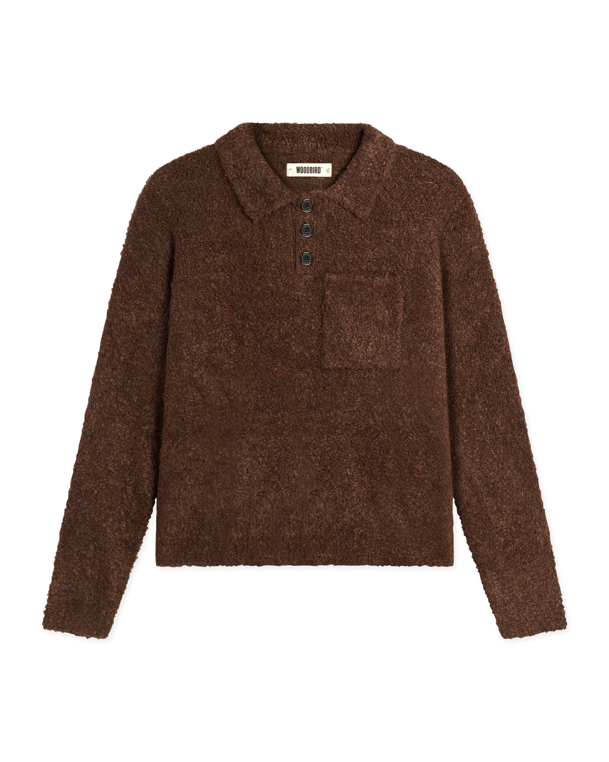 Woodbird WBDom Loop Polo Knits Dark Brown