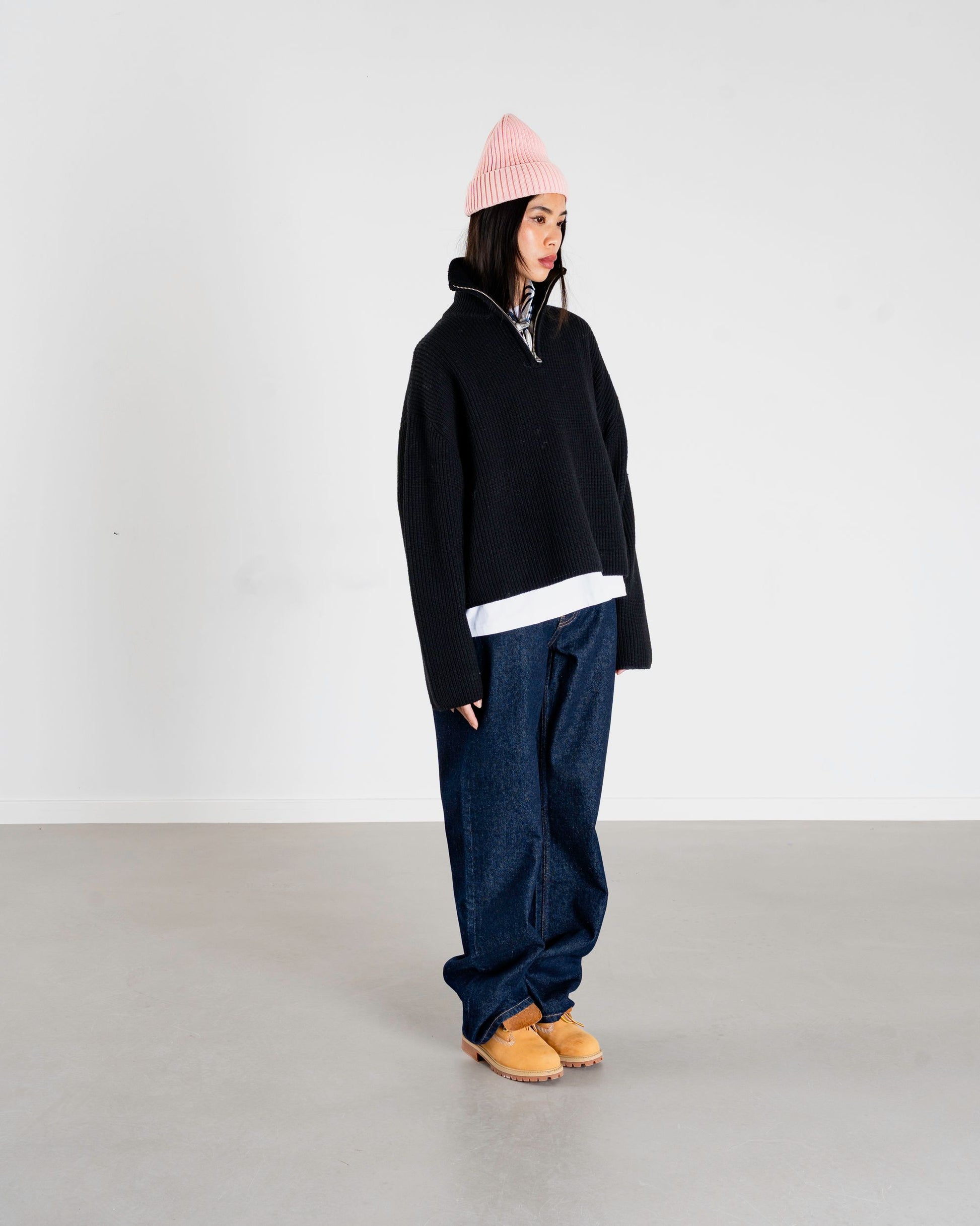Woodbird Female WBFang Half Zip Knit Knits Black