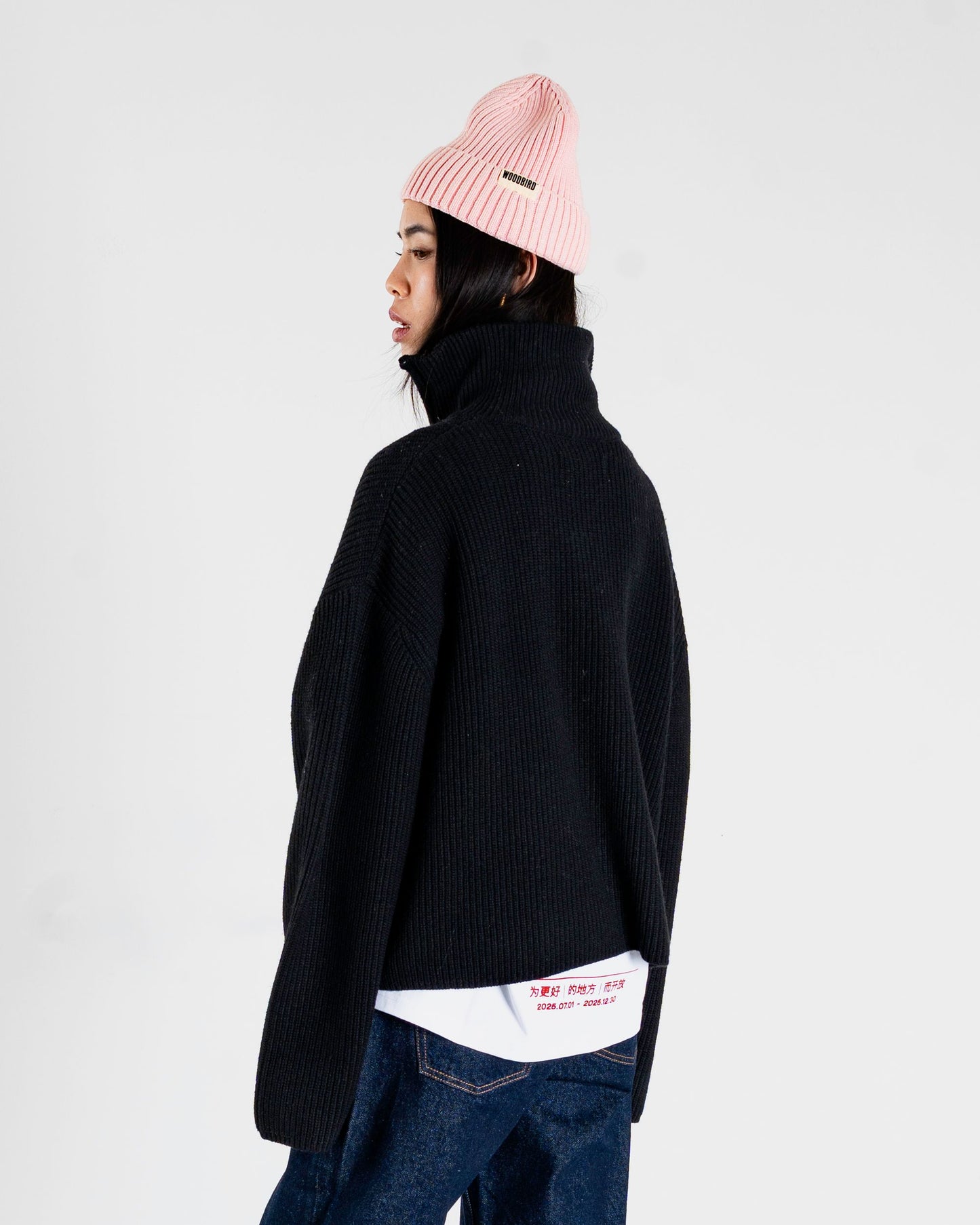 Woodbird Female WBFang Half Zip Knit Knits Black