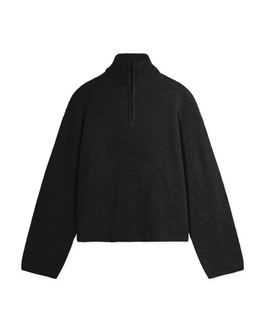 Woodbird Female WBFang Half Zip Knit Knits Black