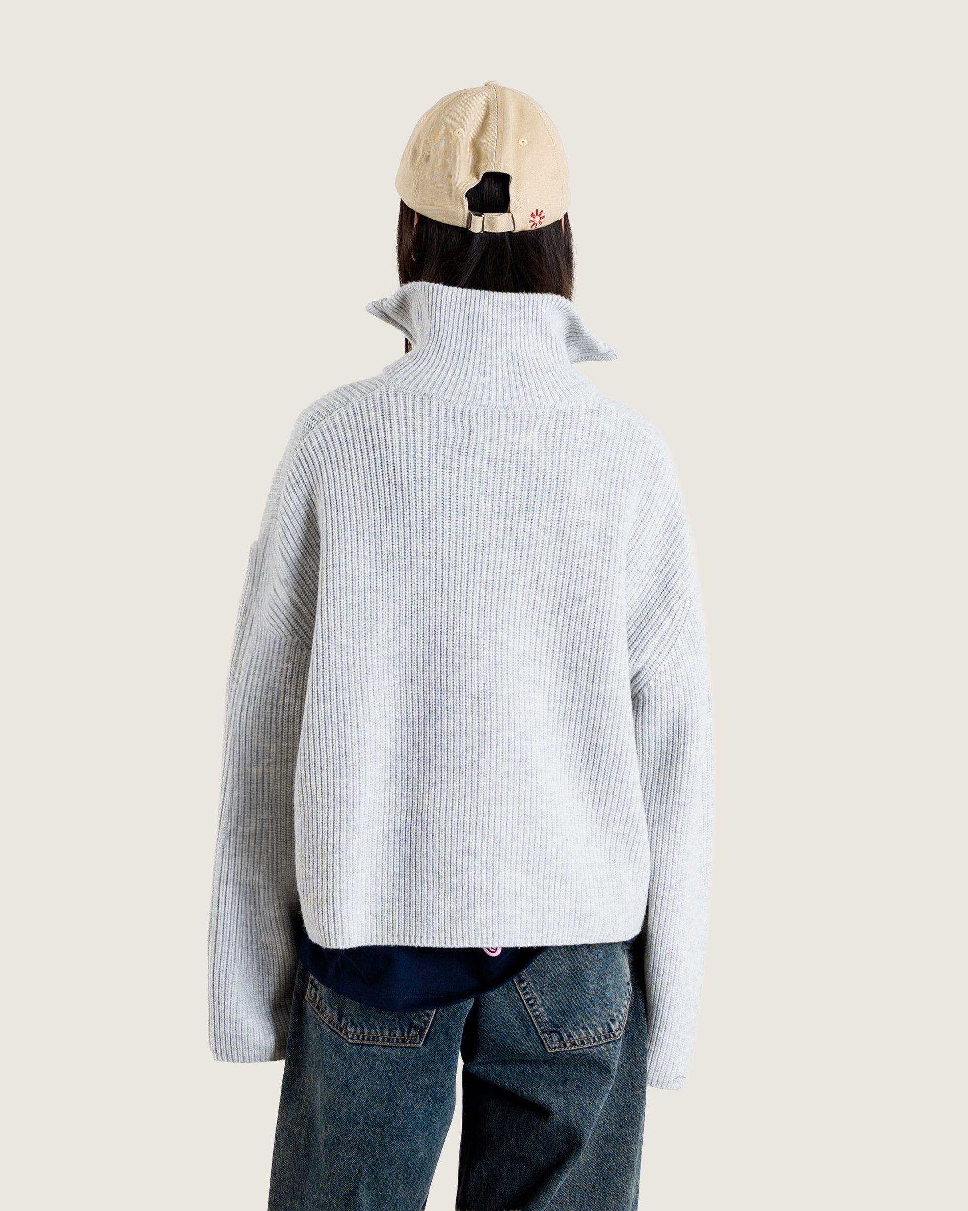 Woodbird Female WBFang Half Zip Knit Knits Light Grey