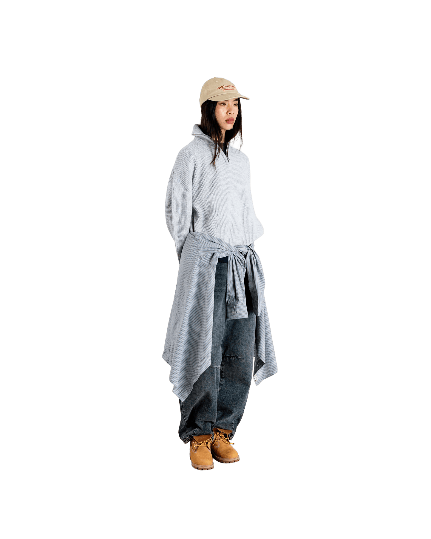 Woodbird Female WBFang Half Zip Knit Knits Light Grey