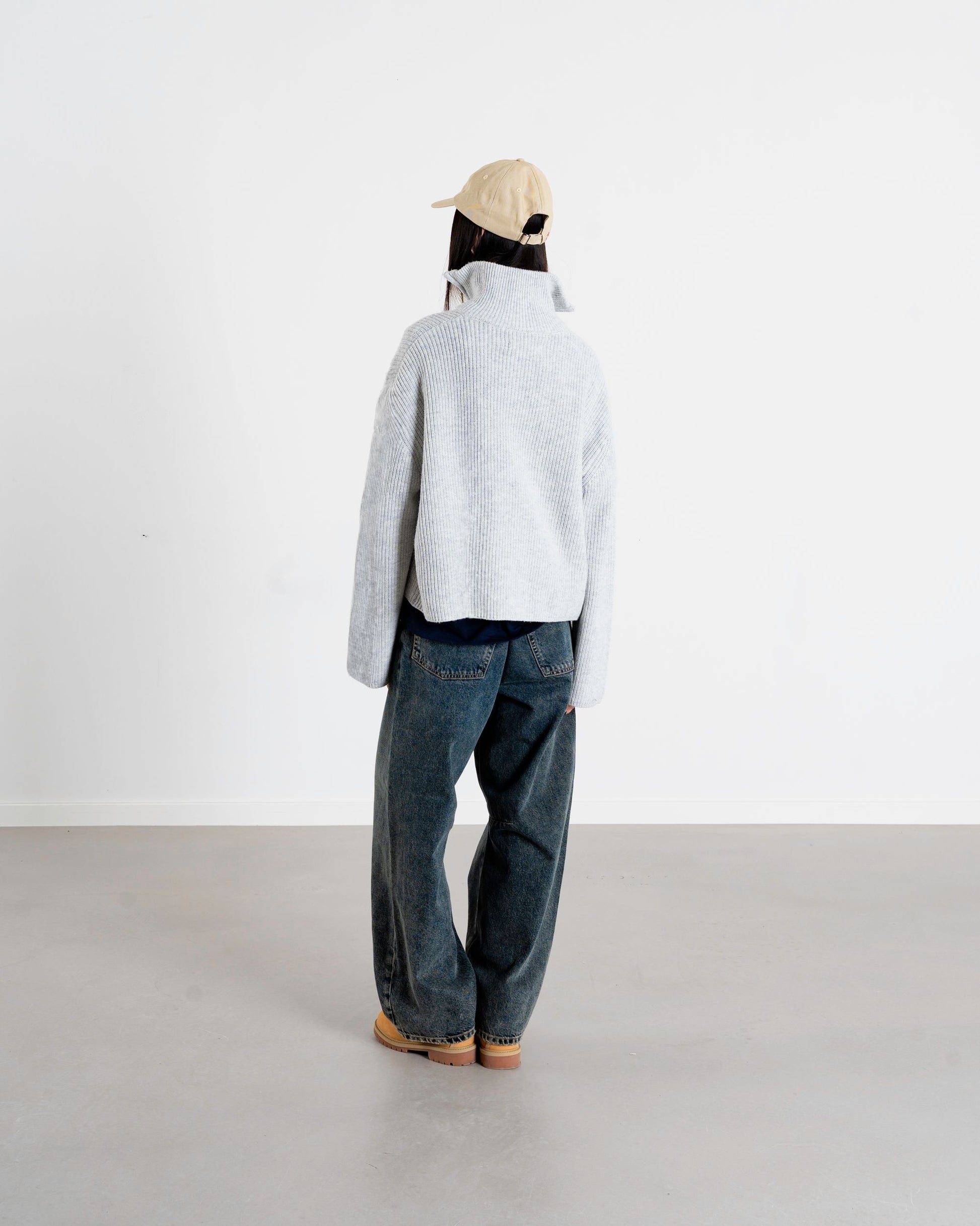 Woodbird Female WBFang Half Zip Knit Knits Light Grey