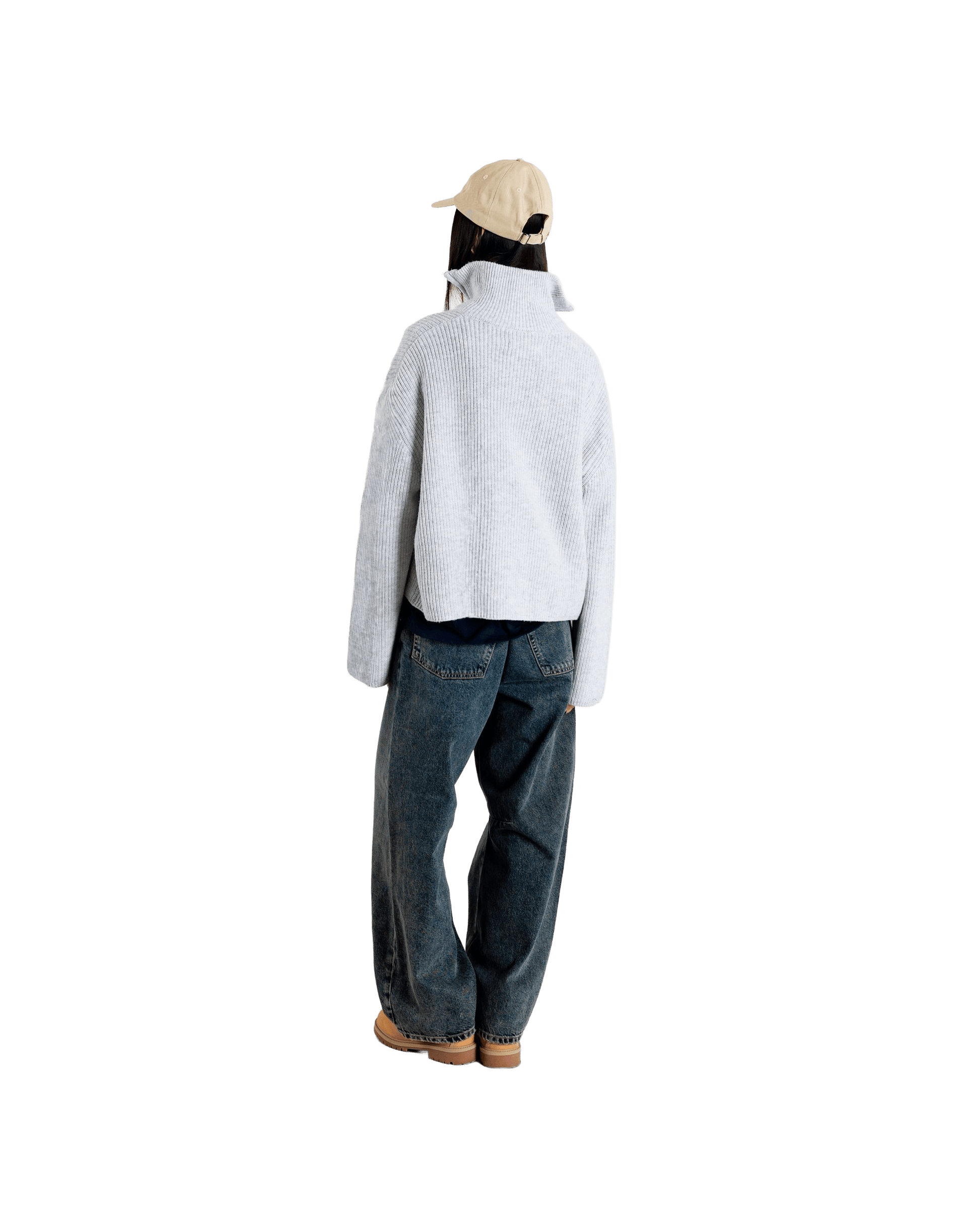 Woodbird Female WBFang Half Zip Knit Knits Light Grey
