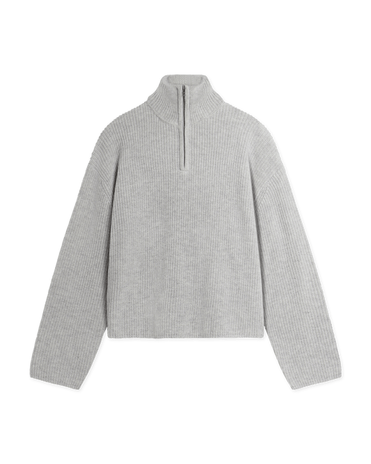 Woodbird Female WBFang Half Zip Knit Knits Light Grey