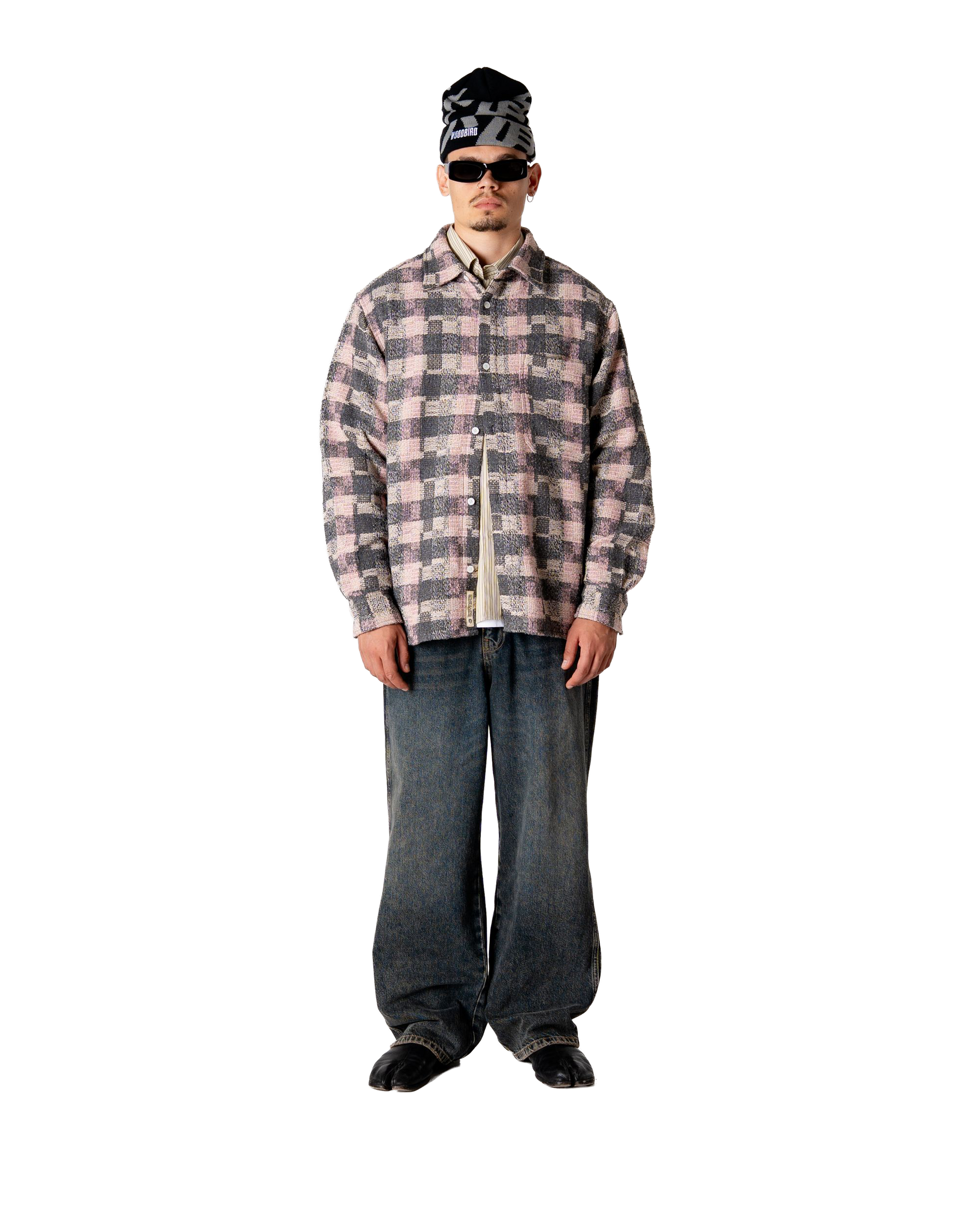 Woodbird WBGlixto Structure Shirt Shirts Grey-Brown