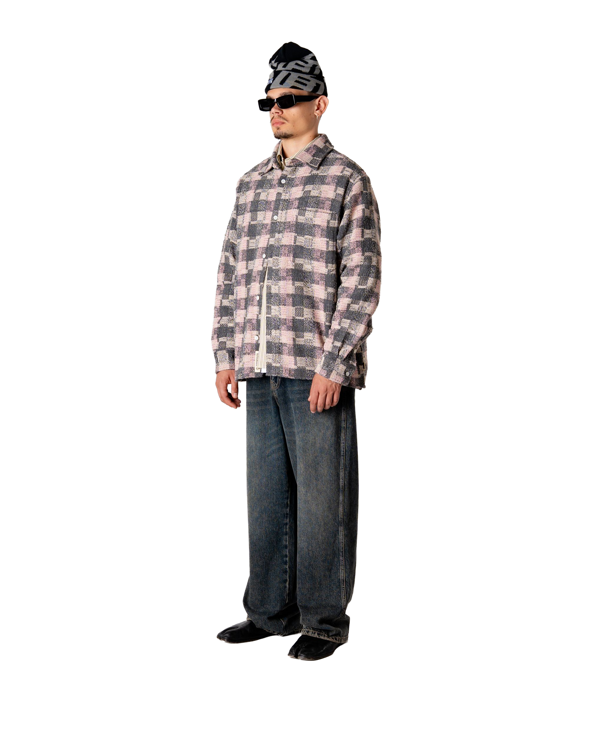 Woodbird WBGlixto Structure Shirt Shirts Grey-Brown