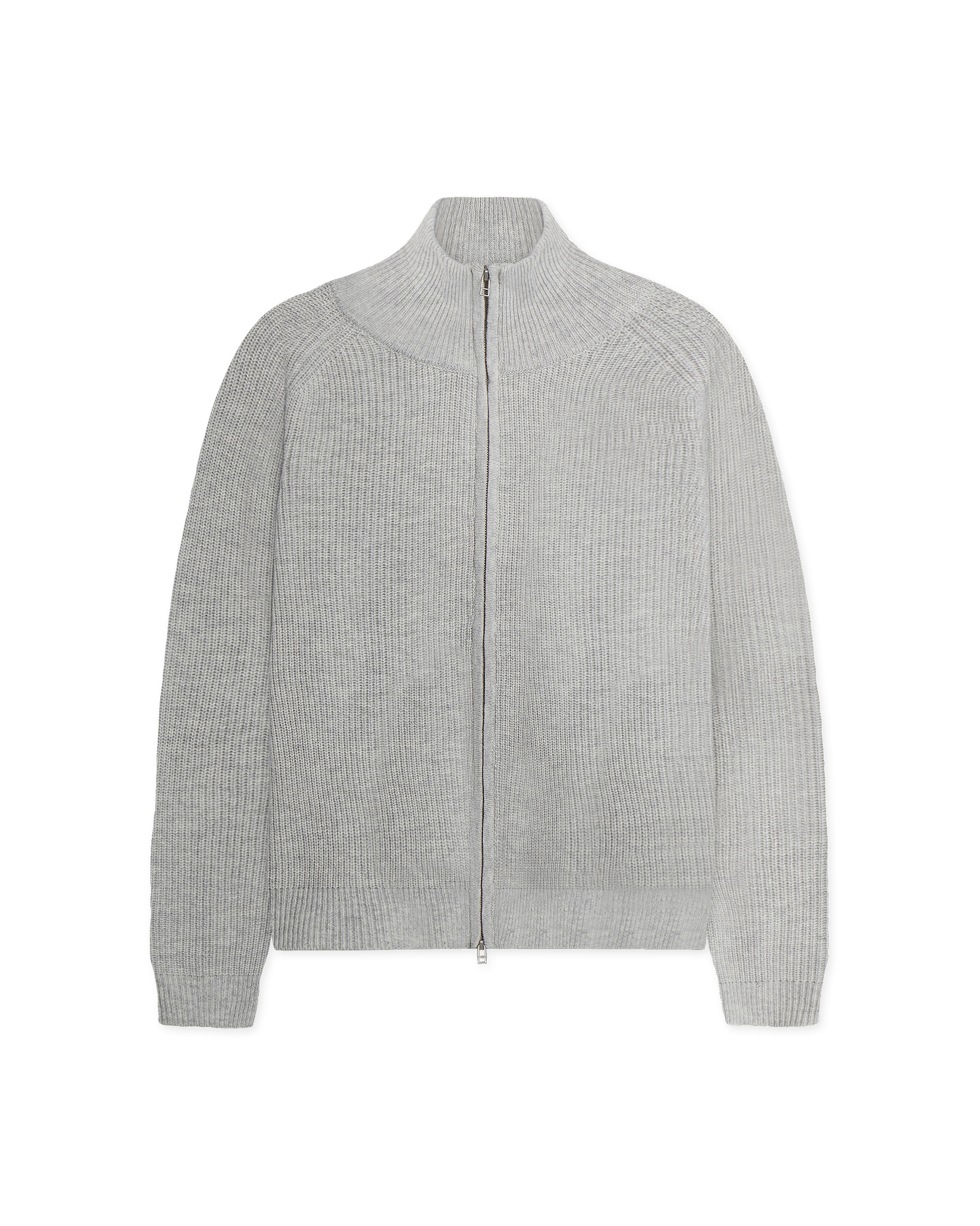 Woodbird WBJass Wool Zip Knits Light Grey Melange
