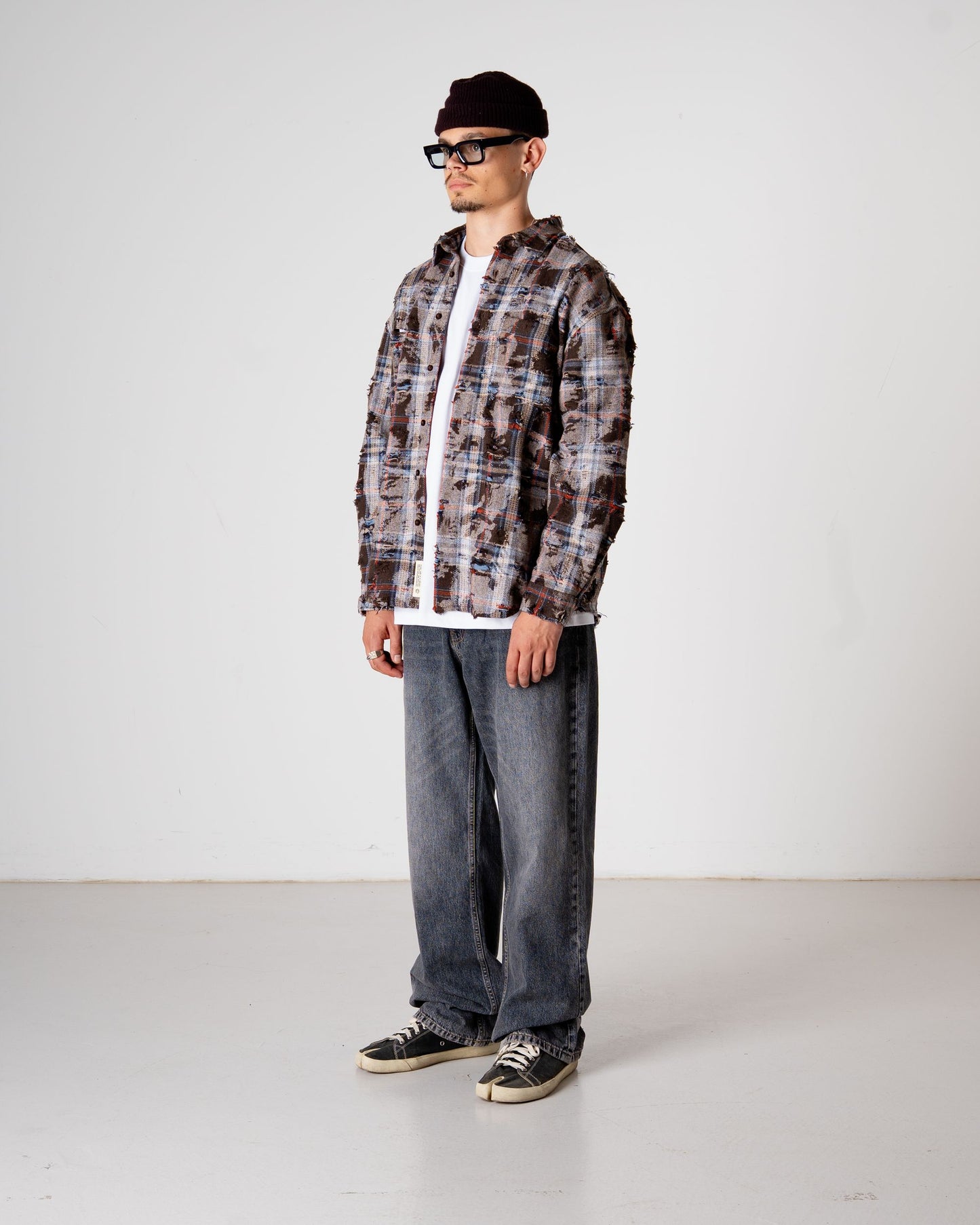 Woodbird WBJong Ripped Shirt Shirts Brown Check