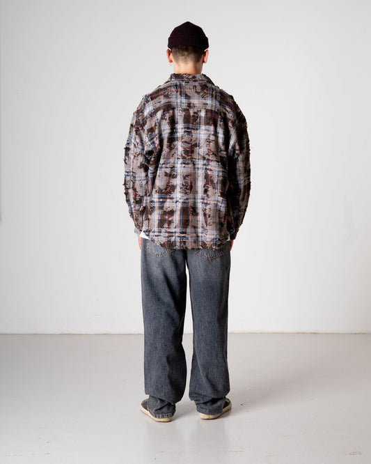 Woodbird WBJong Ripped Shirt Shirts Brown Check