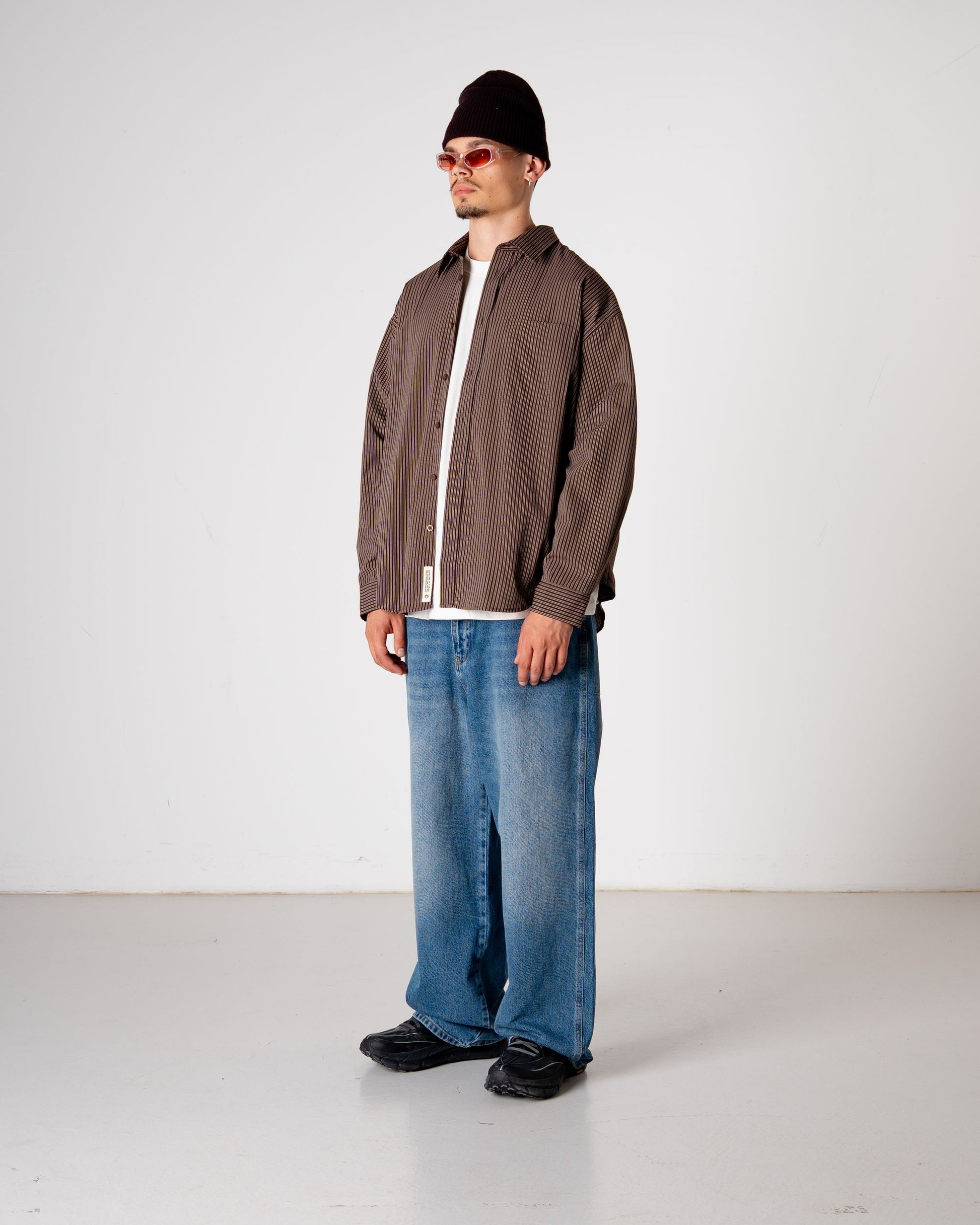 Woodbird WBJong Stripe shirt Shirts Brown