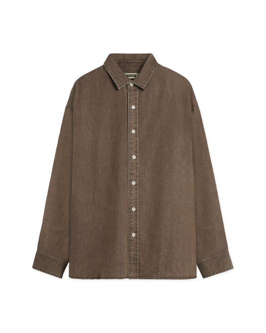 Woodbird WBJong Washed Shirt Shirts Brown
