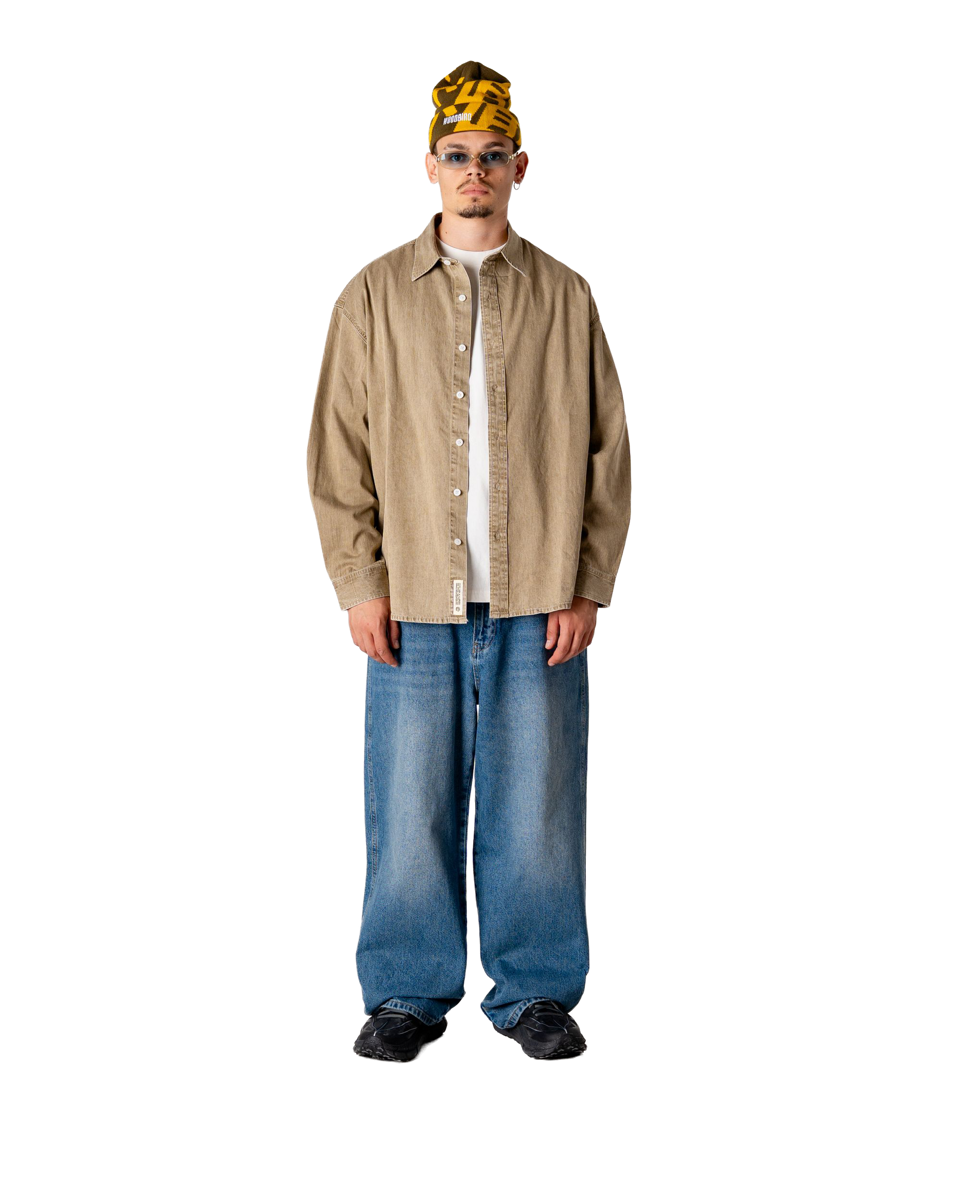Woodbird WBJong Washed Shirt Shirts Stone