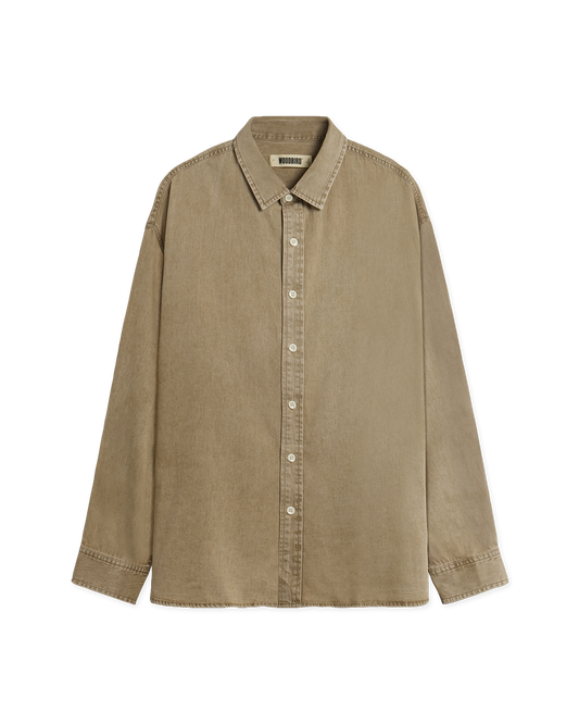 Woodbird WBJong Washed Shirt Shirts Stone
