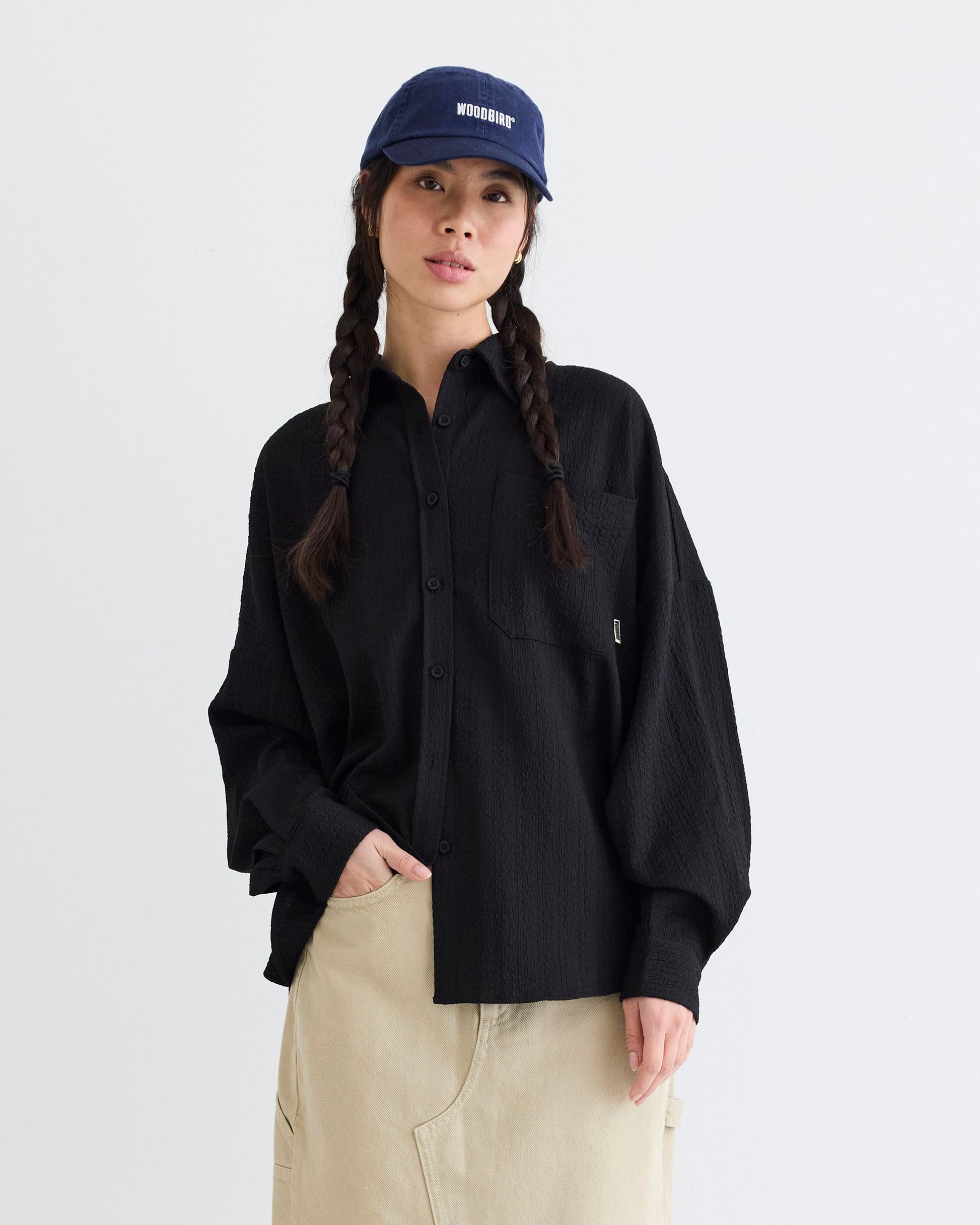 Woodbird Female WBKendal Struck Shirt Shirts Black