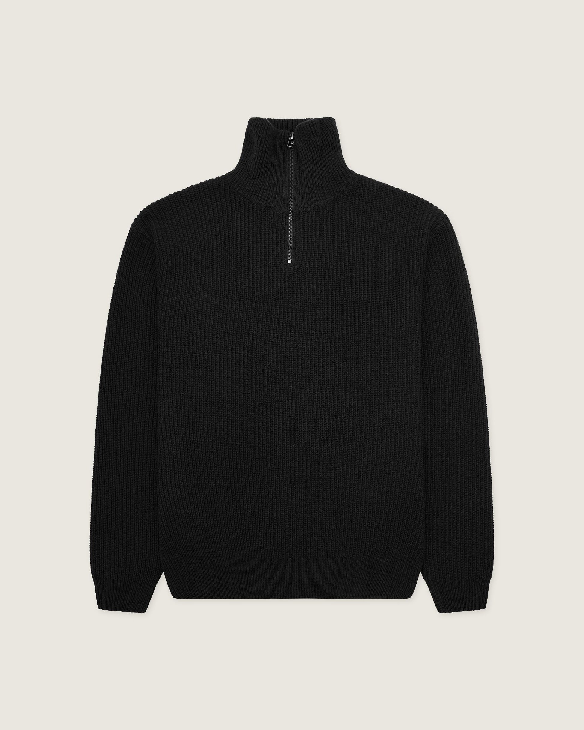 Woodbird WBLass Wool Half-Zip Knits Black