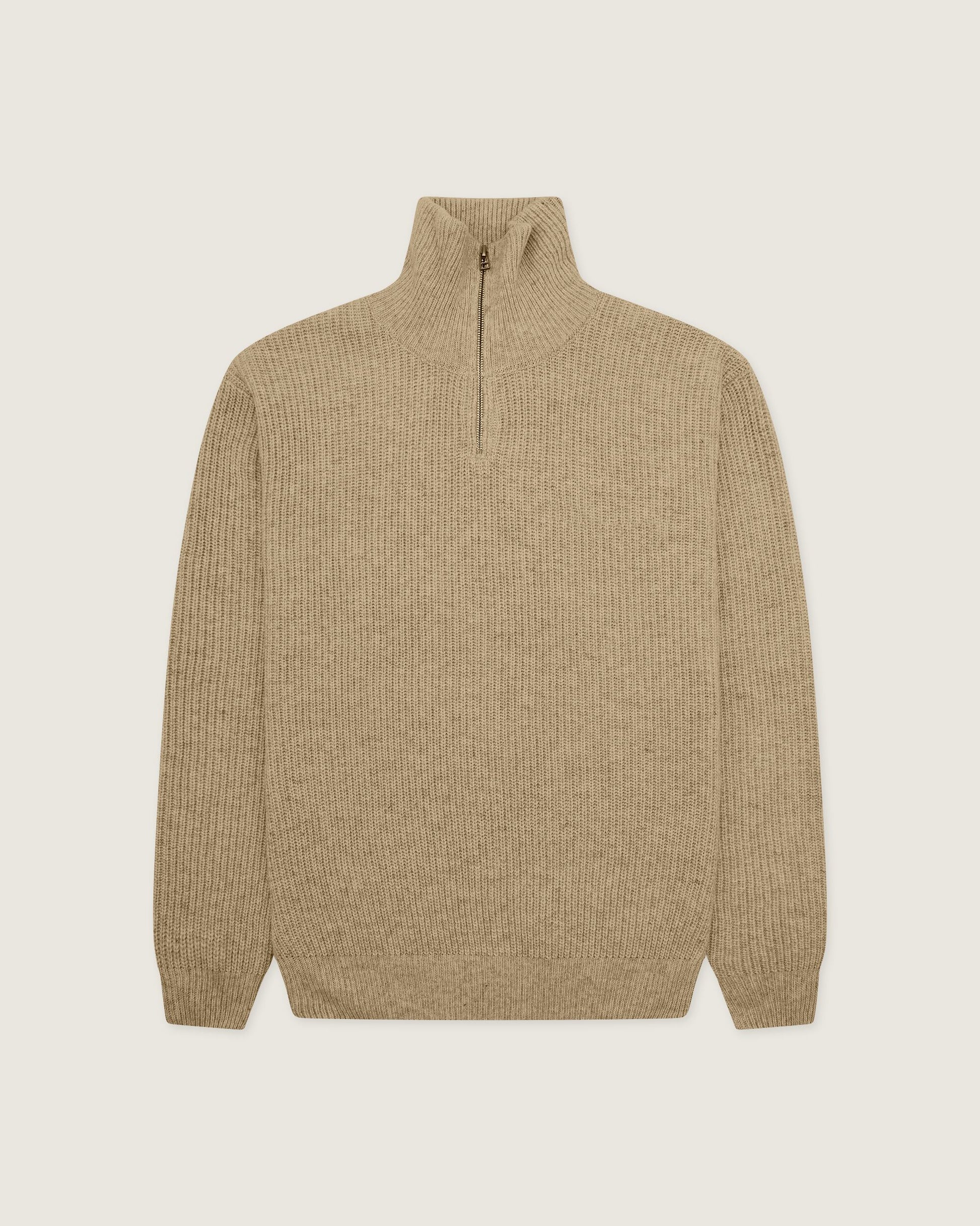 Woodbird WBLass Wool Half-Zip Knits Stone