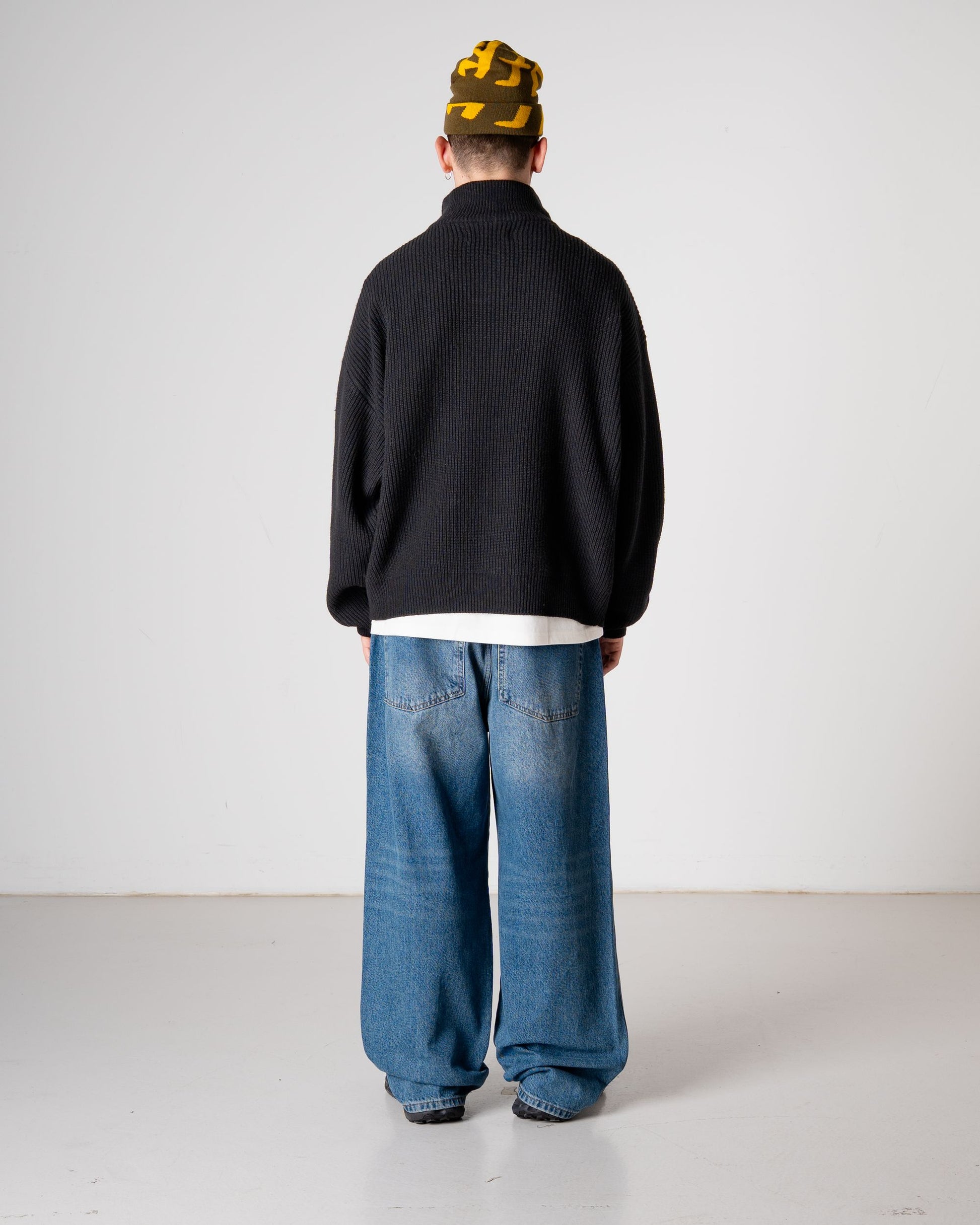 Woodbird WBLee Wool Knit Half Zip Knits Black