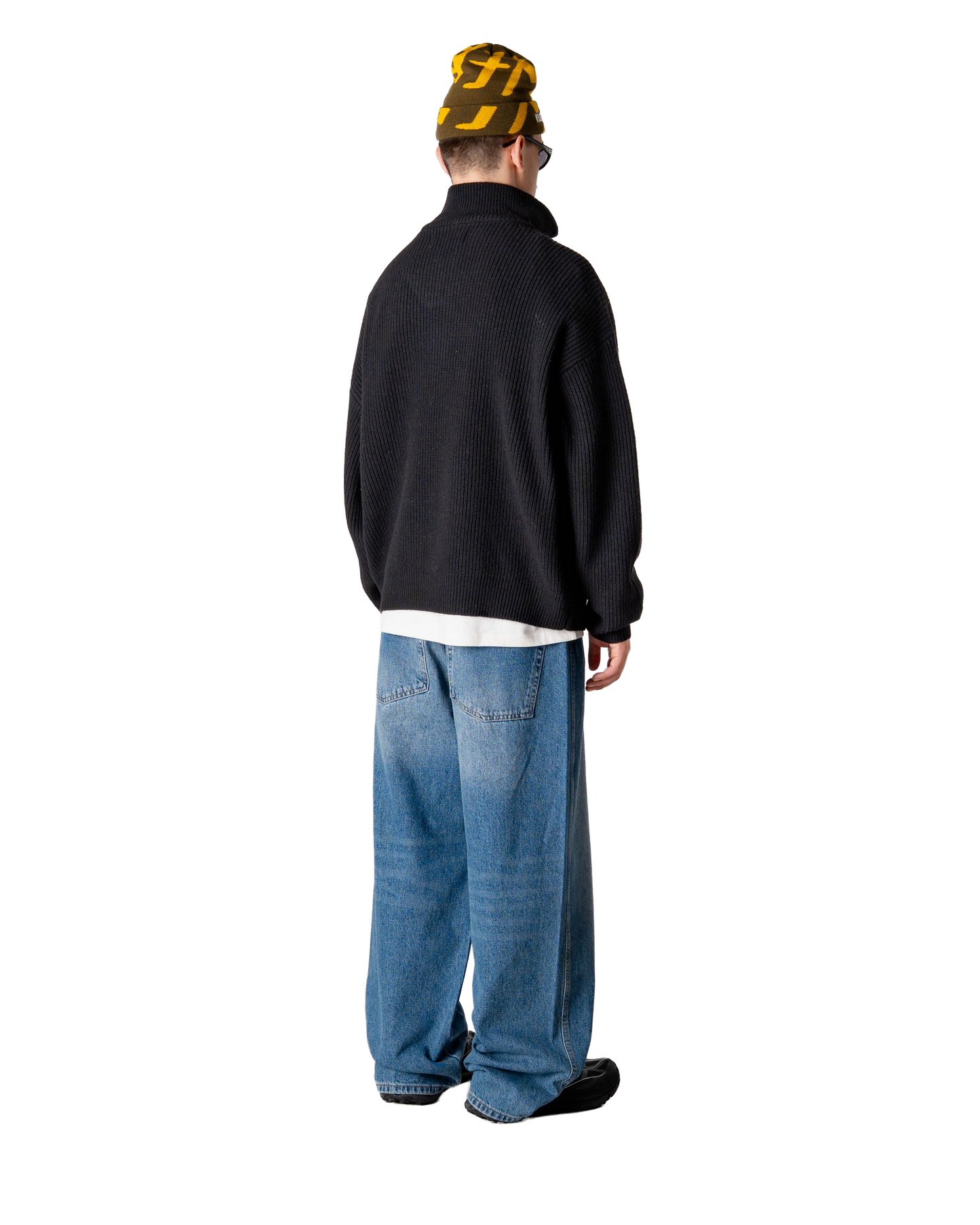 Woodbird WBLee Wool Knit Half Zip Knits Black