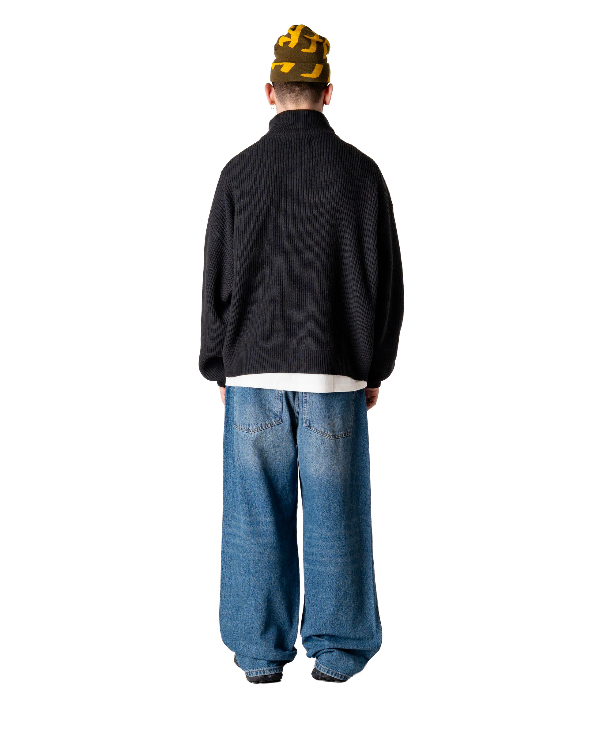 Woodbird WBLee Wool Knit Half Zip Knits Black