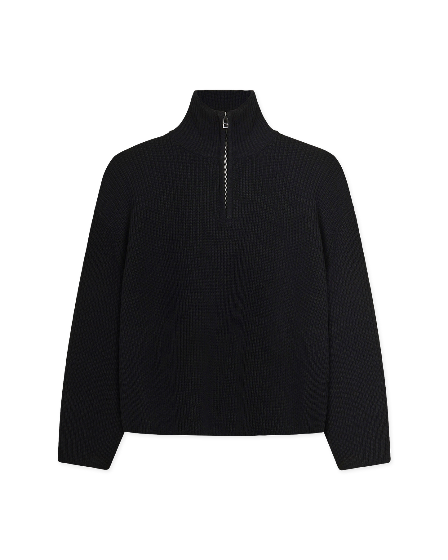 Woodbird WBLee Wool Knit Half Zip Knits Black
