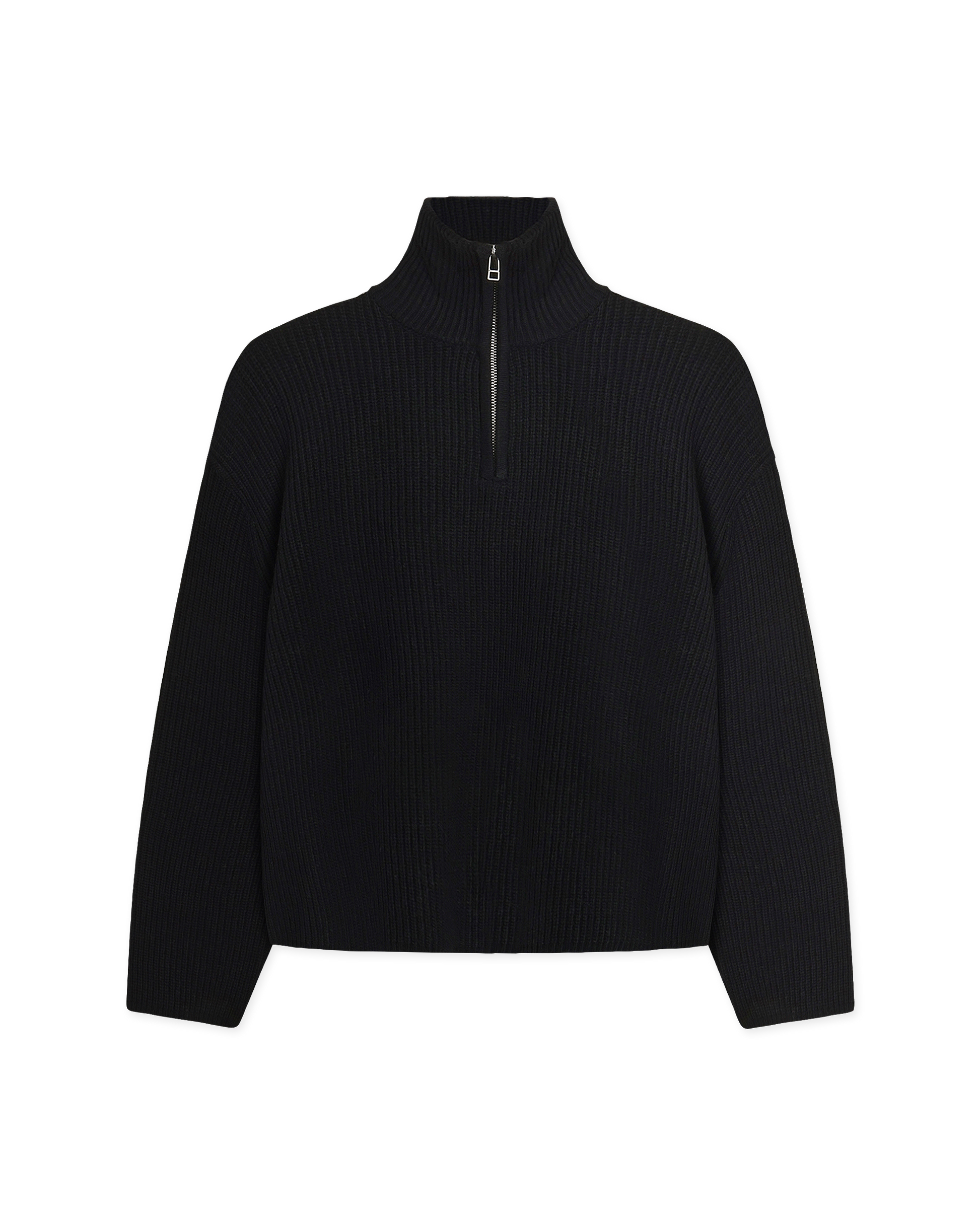 Woodbird WBLee Wool Knit Half Zip Knits Black