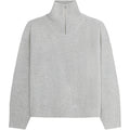 WBLee Wool Knit Half Zip - Light Grey Melange