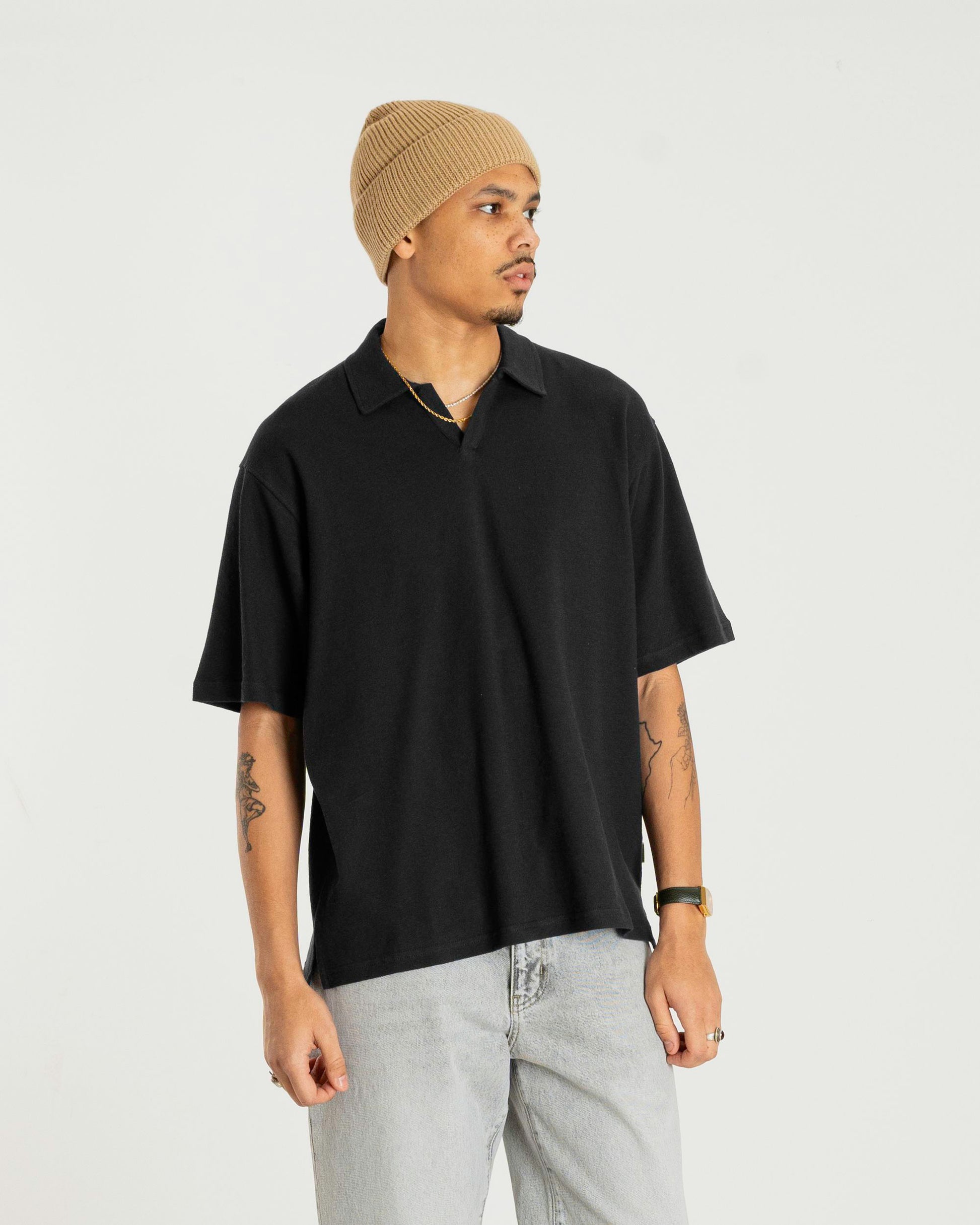 Woodbird WBMoul Terry Polo Shirts Black