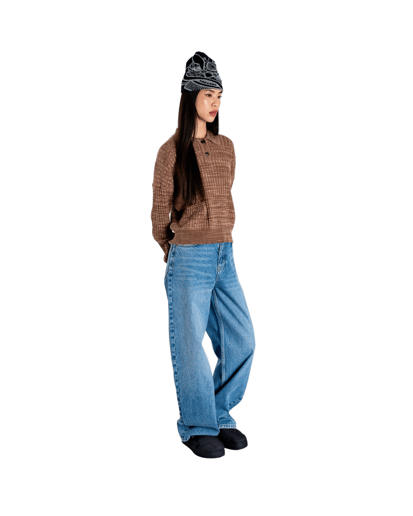 Woodbird Female WBMouls Knitted Polo Knits Dark Brown