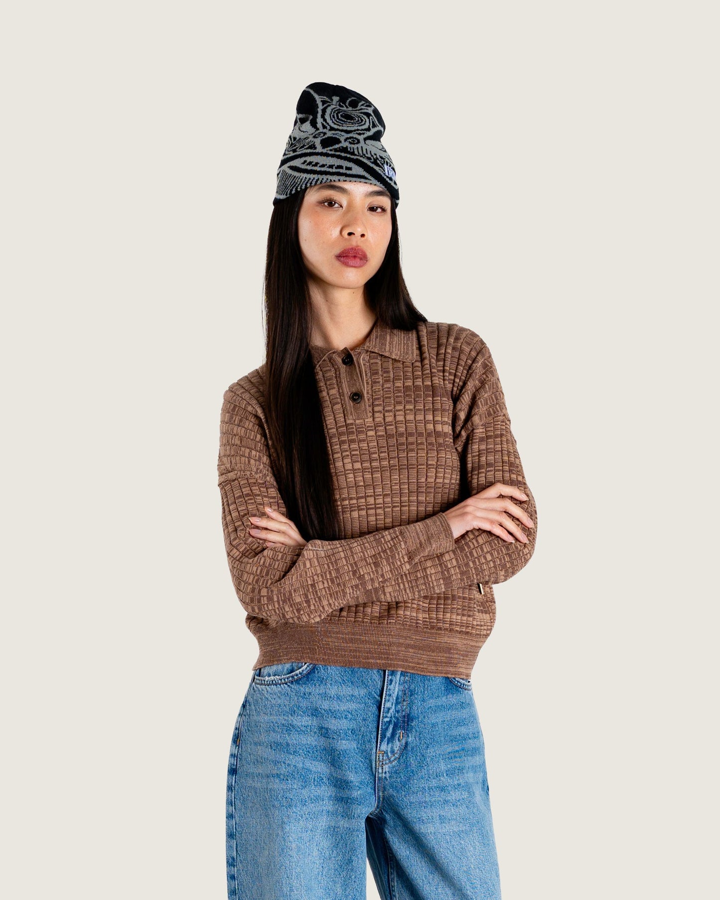 Woodbird Female WBMouls Knitted Polo Knits Dark Brown