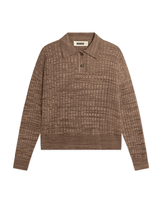Woodbird Female WBMouls Knitted Polo Knits Dark Brown