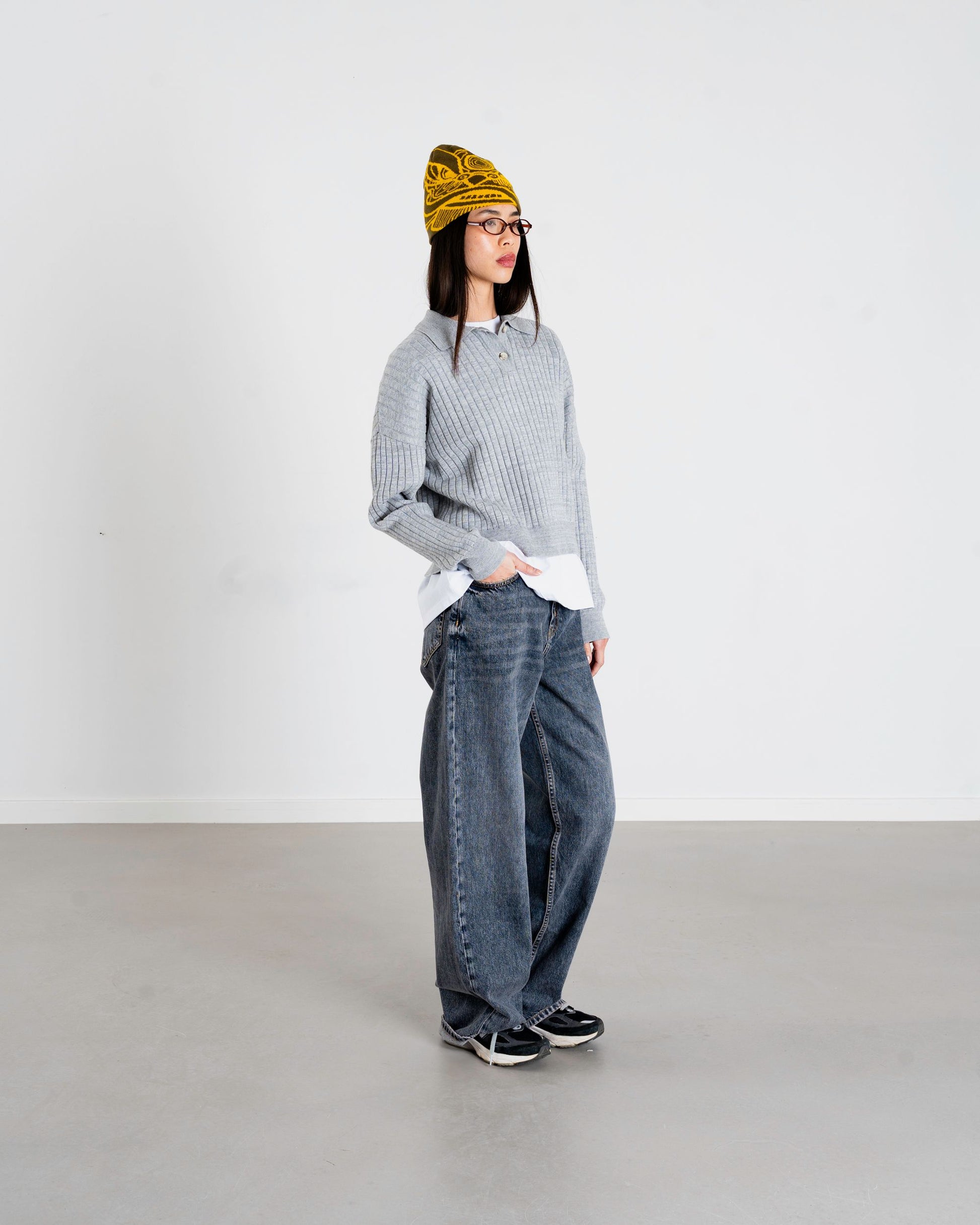 Woodbird Female WBMouls Knitted Polo Knits Light Grey