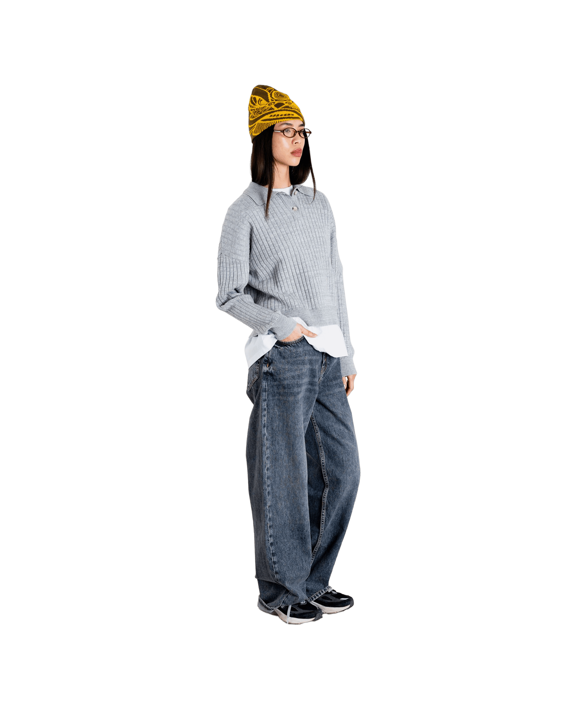 Woodbird Female WBMouls Knitted Polo Knits Light Grey