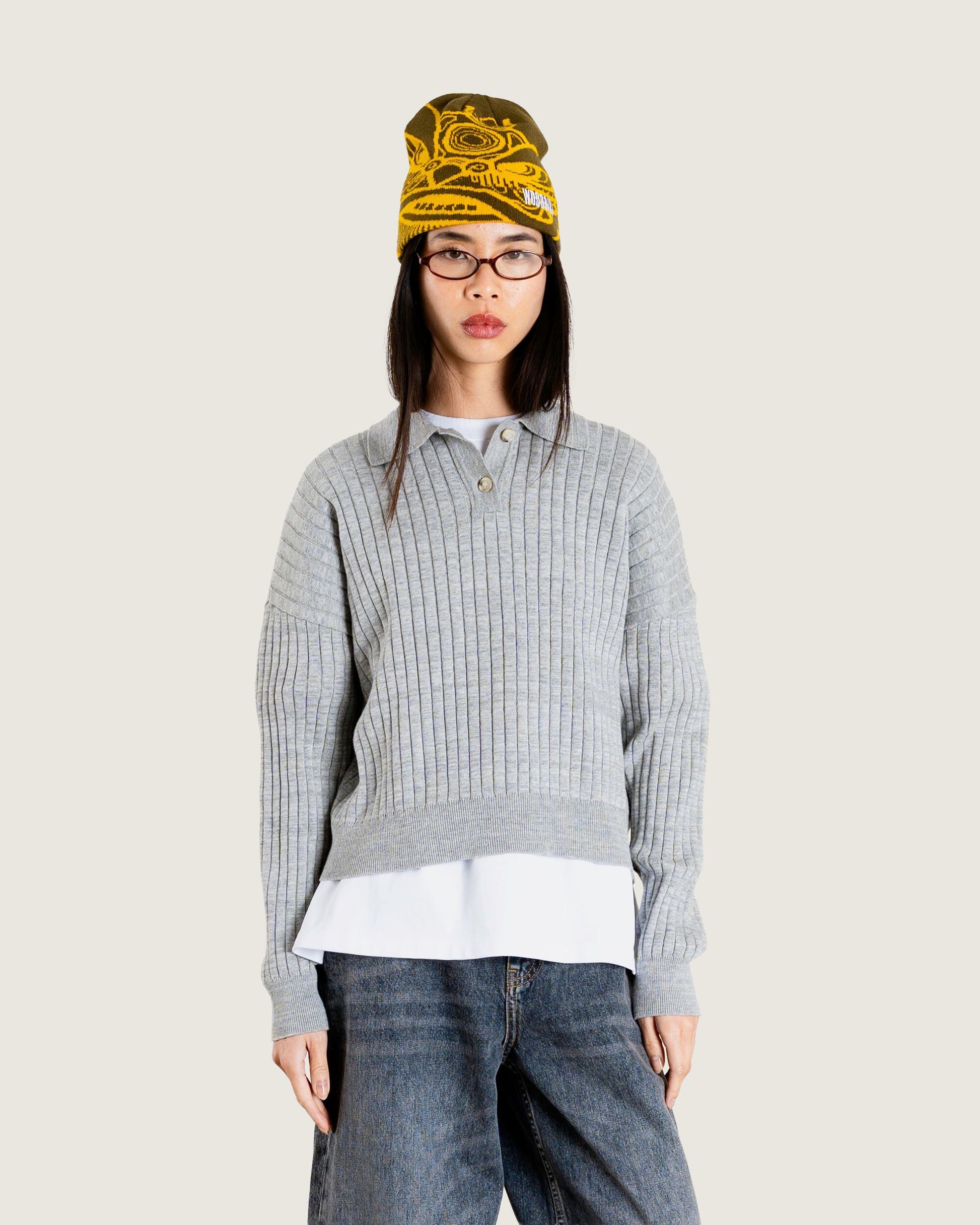 Woodbird Female WBMouls Knitted Polo Knits Light Grey