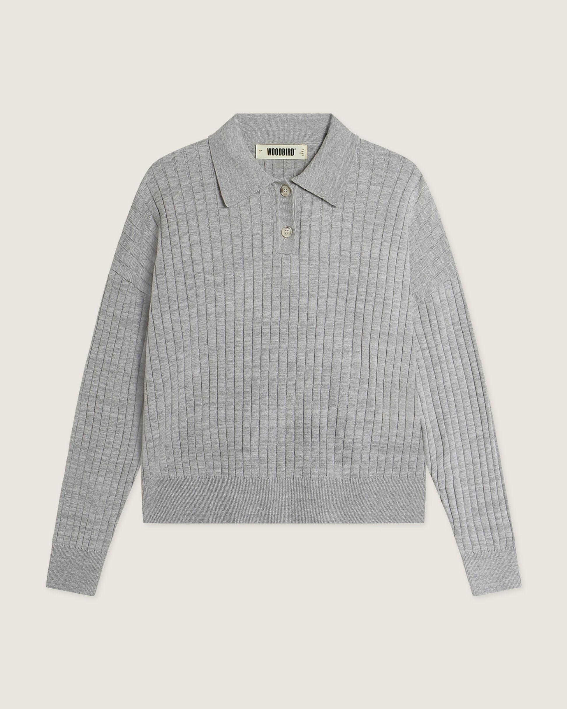 Woodbird Female WBMouls Knitted Polo Knits Light Grey