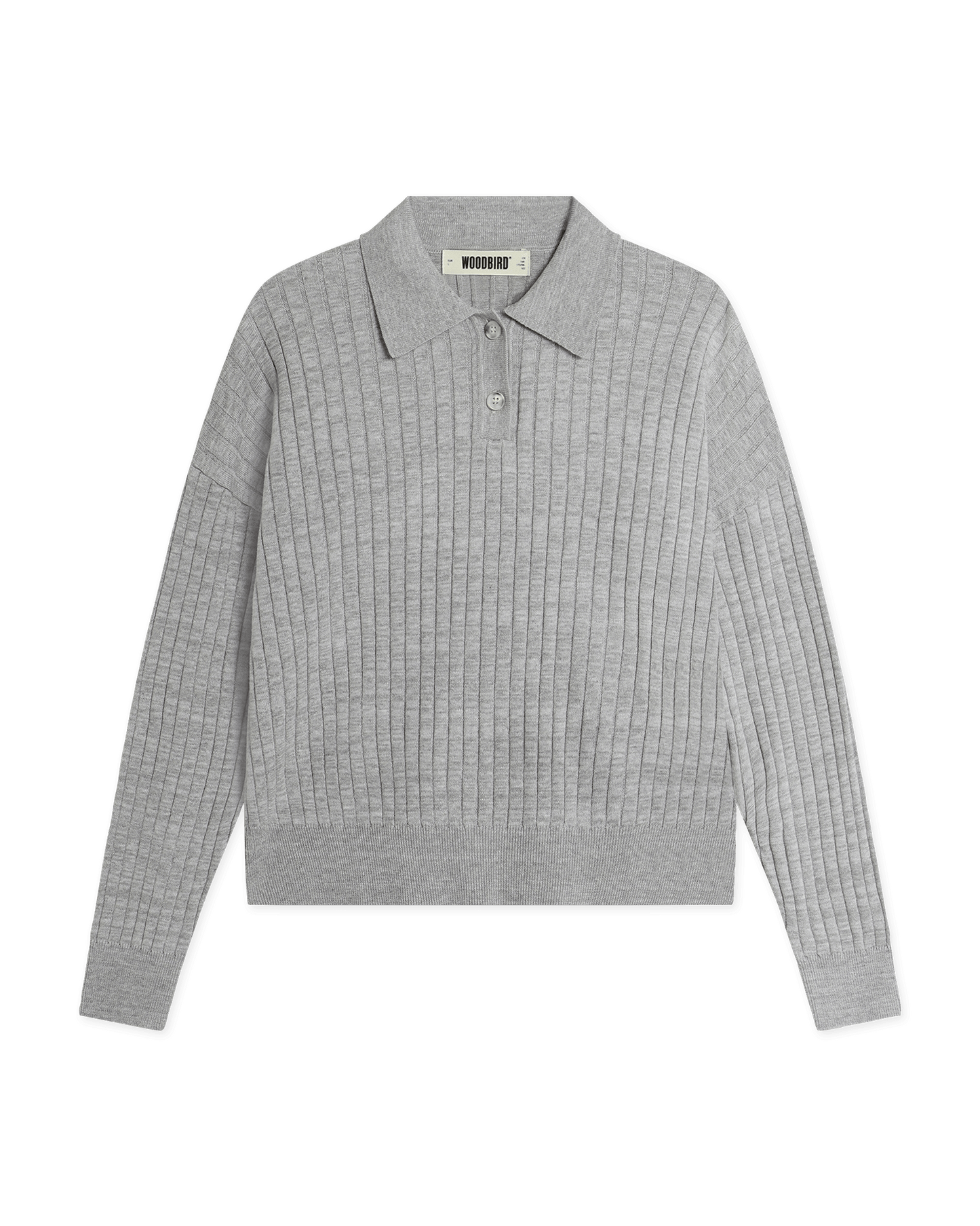 Woodbird Female WBMouls Knitted Polo Knits Light Grey