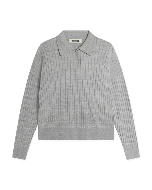 Woodbird Female WBMouls Knitted Polo Knits Light Grey