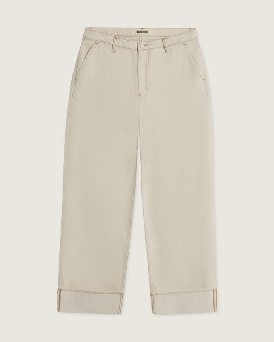Woodbird Female WBNoel Fold Jeans Pants Off White