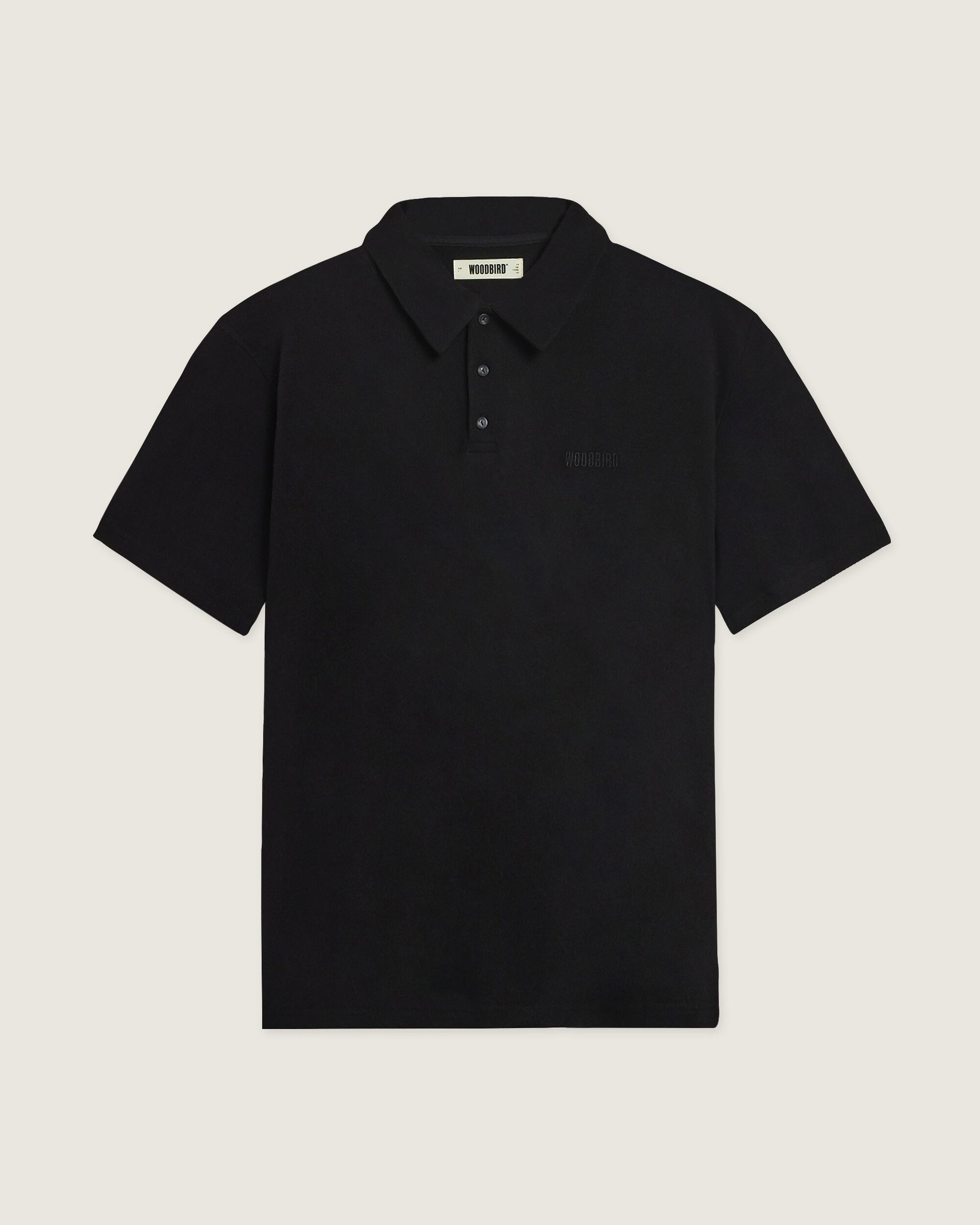 Woodbird WBTao Knitted Polo T-Shirts Black
